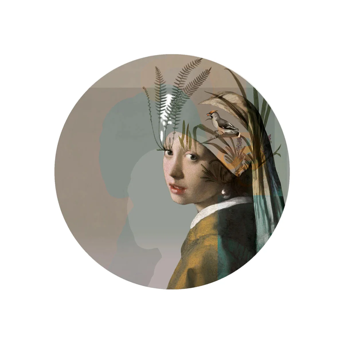Lampa ścienna DOTS LIGHTING - NATURE GIRL WITH THE PEARL beżowy z zielonym