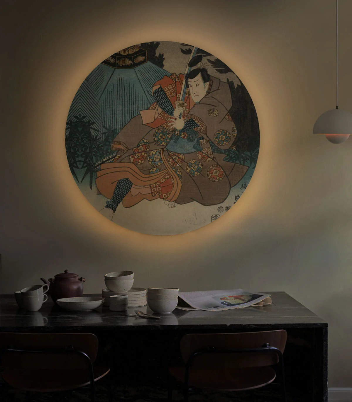 Lampa ścienna DOTS LIGHTING - WARRIOR ETHOS beżowy z niebieskim - Image 2