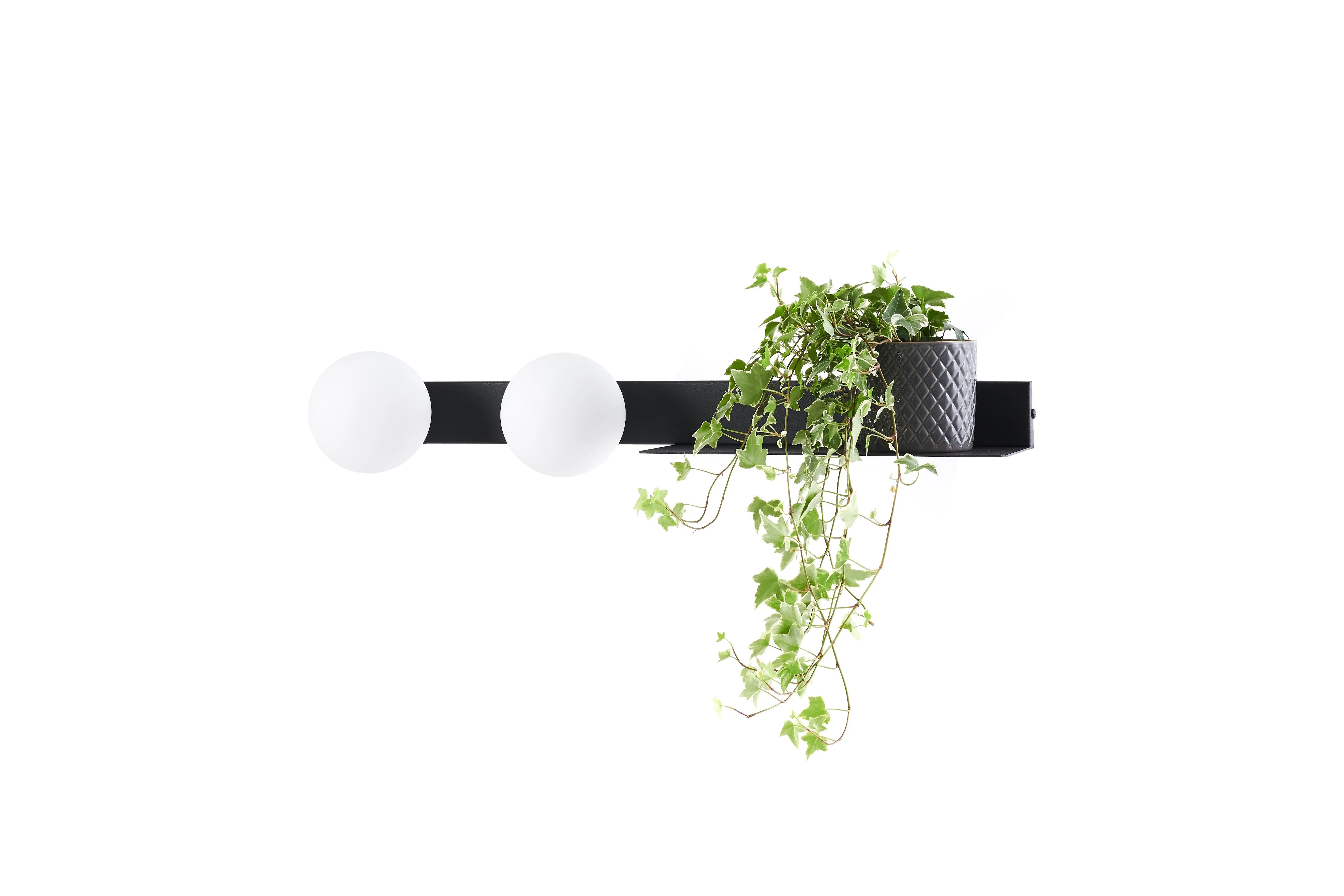 Lampa ścienna z półką dwupunktowa BOTANICA DECO czarny - Image 4