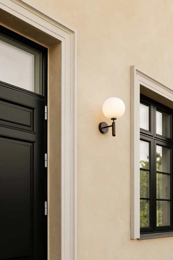 Lampa ścienna zewnętrzna MIIRA ciemnobrązowy z opalowym szkłem - Image 6