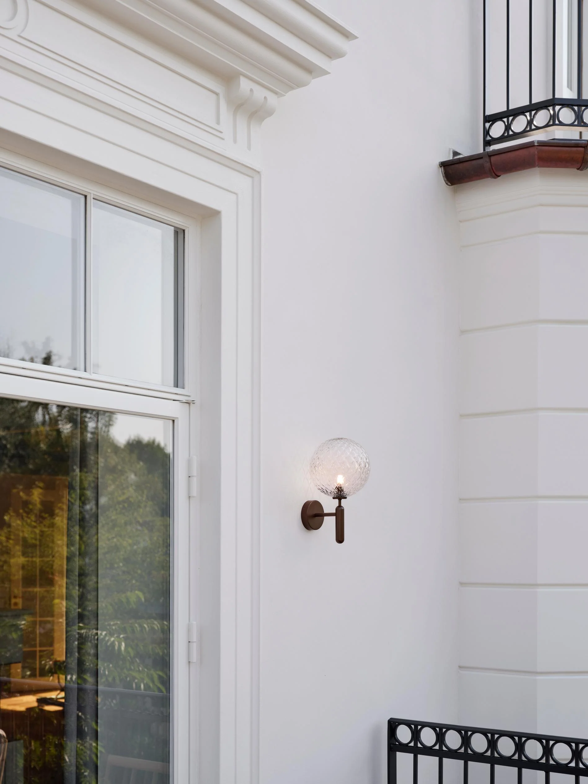 Lampa ścienna zewnętrzna MIIRA ciemnobrązowy z transparentnym szkłem - Image 5