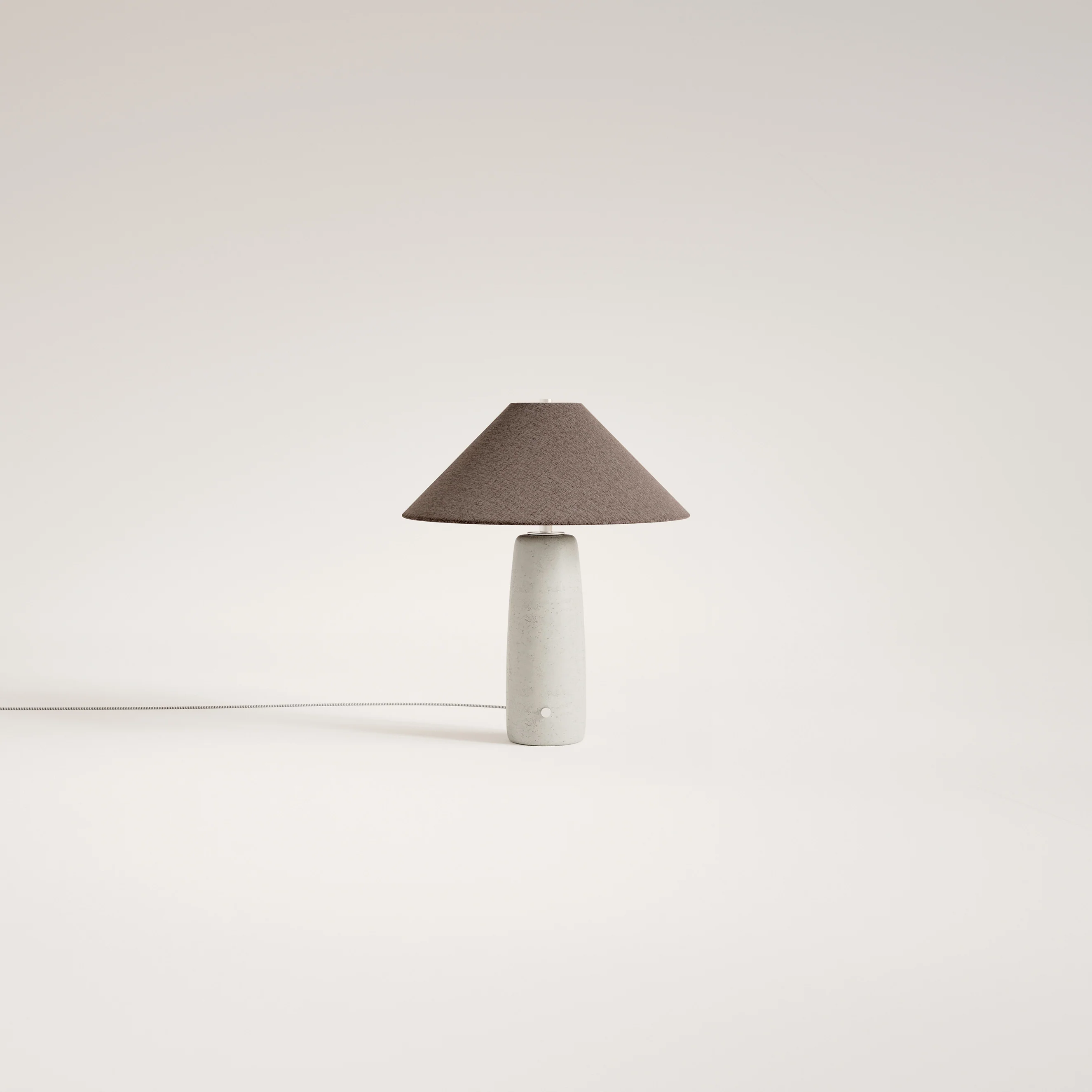 Lampa stołowa BATON beton z brązowym kloszem - Image 3