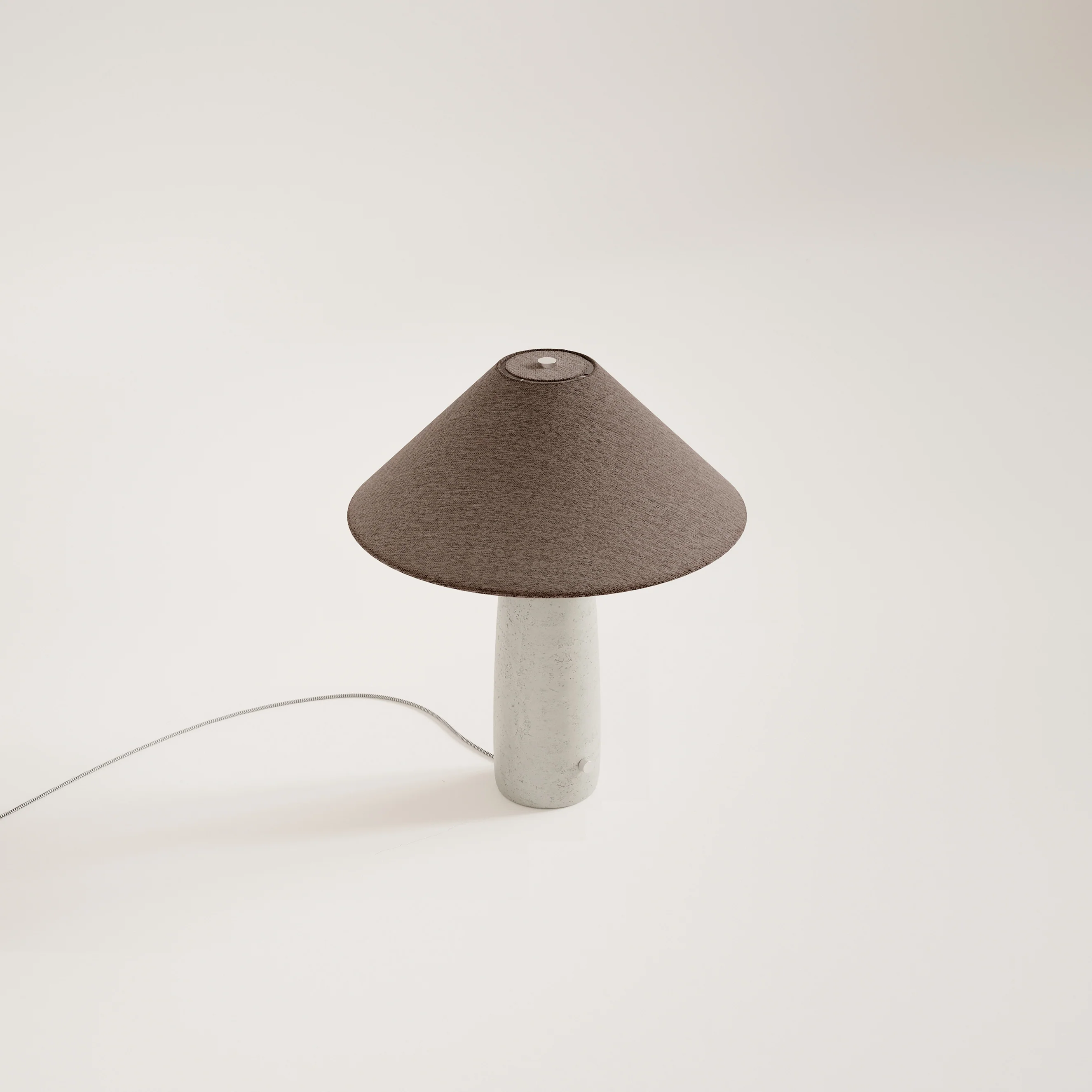 Lampa stołowa BATON beton z brązowym kloszem - Image 7