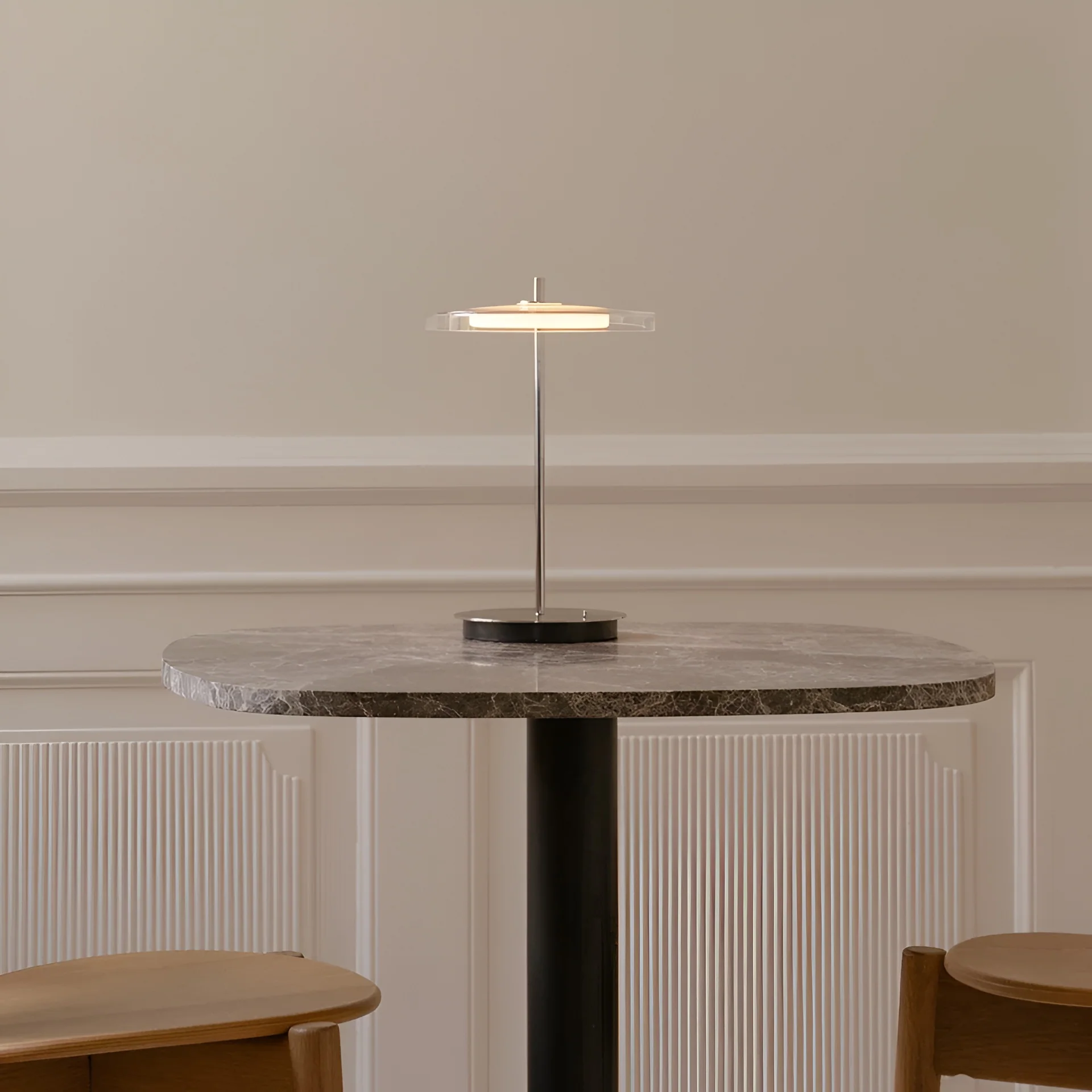 Lampa przenośna ASTERIA GLASS MOVE  transparentny ze srebrną podstawą - Image 3
