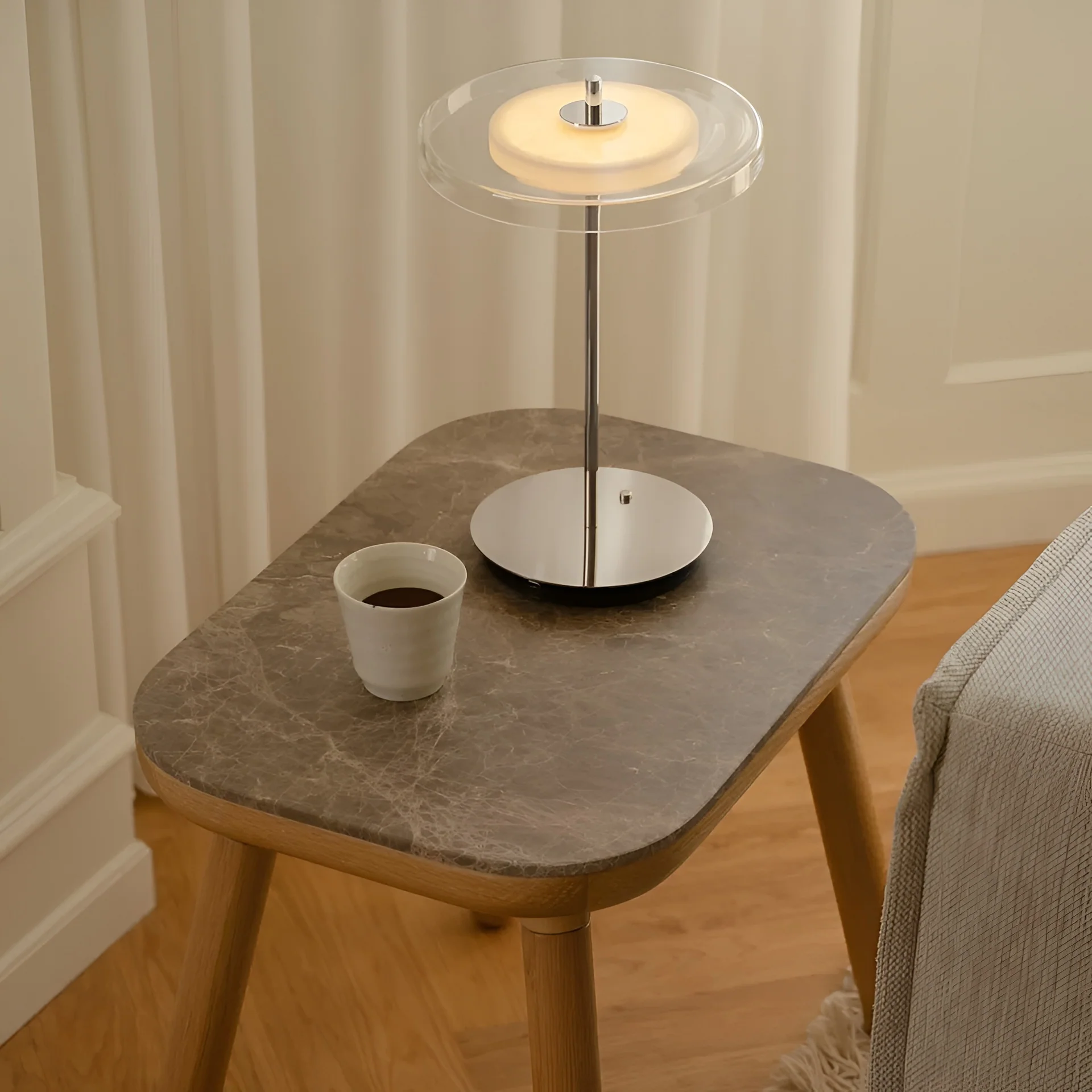 Lampa przenośna ASTERIA GLASS MOVE  transparentny ze srebrną podstawą - Image 4