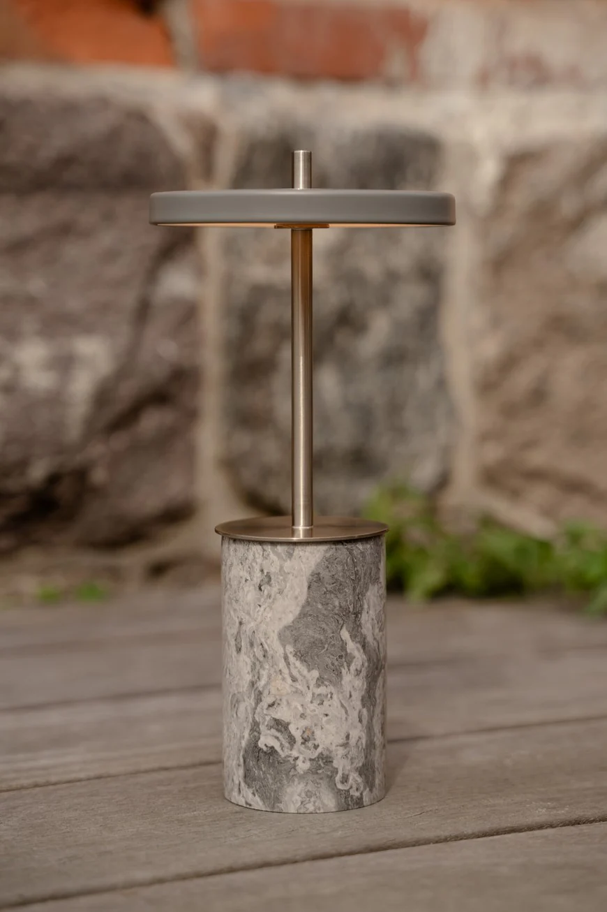 Lampa stołowa ASTERIA MOVE MINI szary marmur ze srebrną wstawką - Image 2