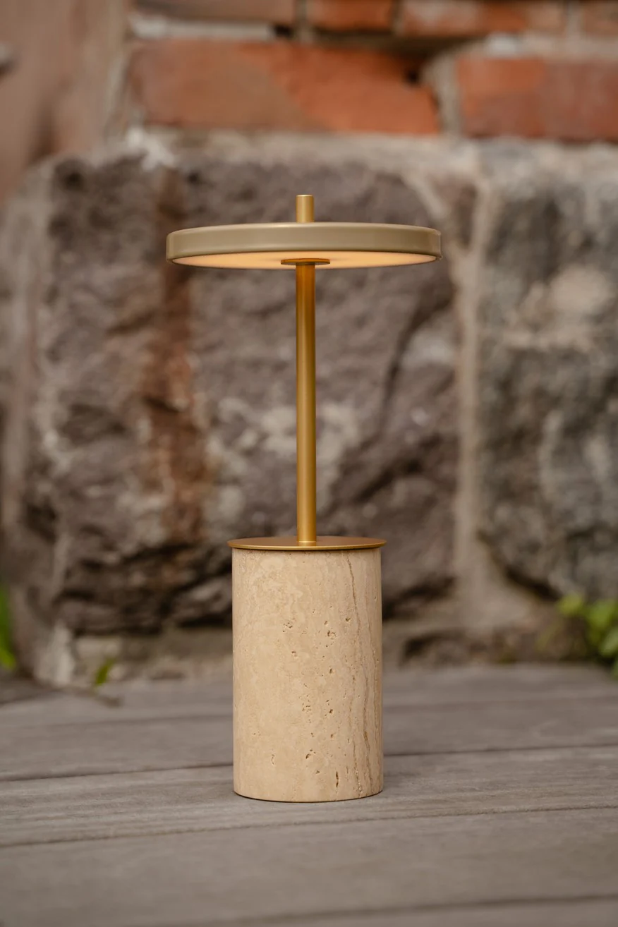 Lampa stołowa ASTERIA MOVE MINI trawertyn ze złotą wstawką - Image 5