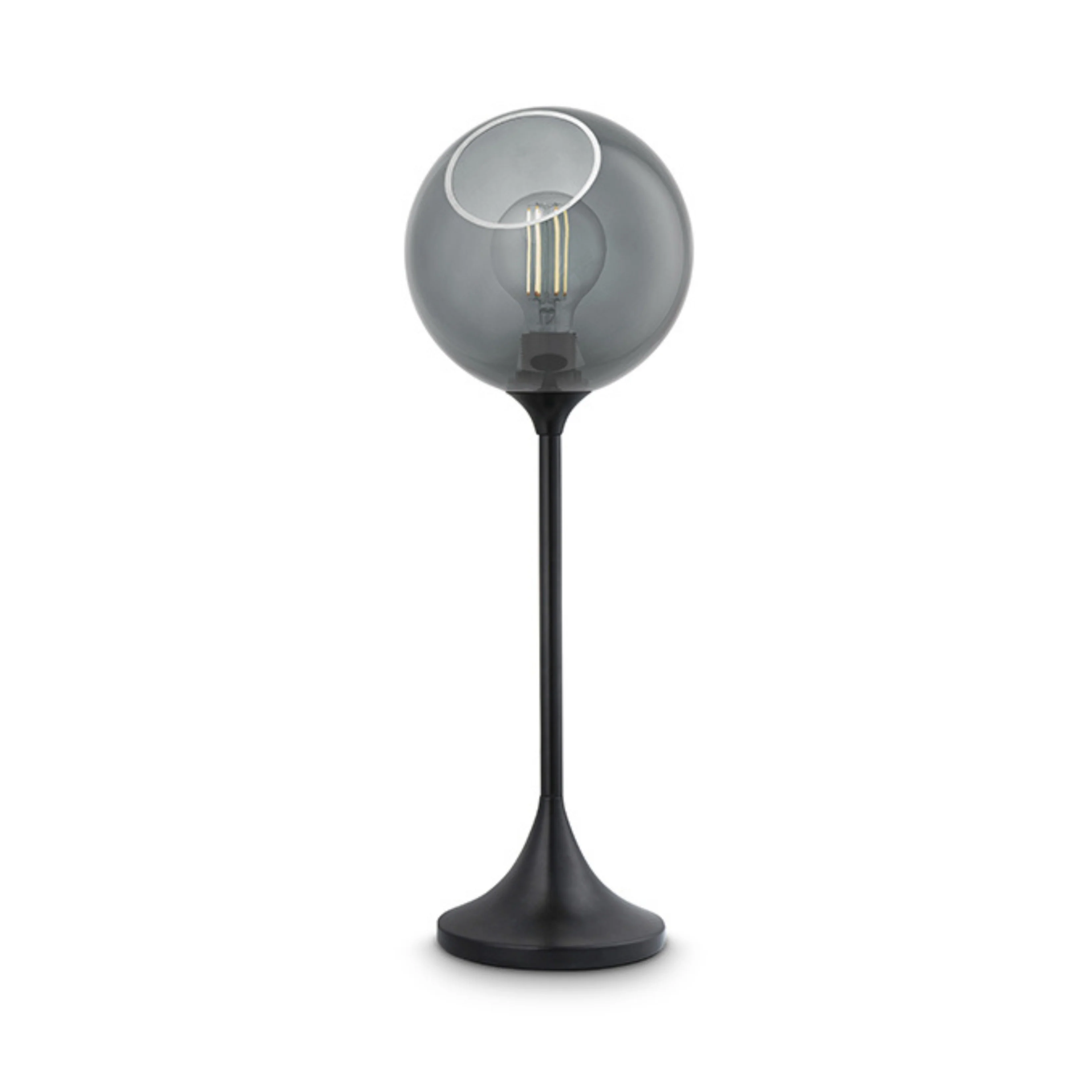 Lampa stołowa BALLROOM dymiony z czarną podstawą