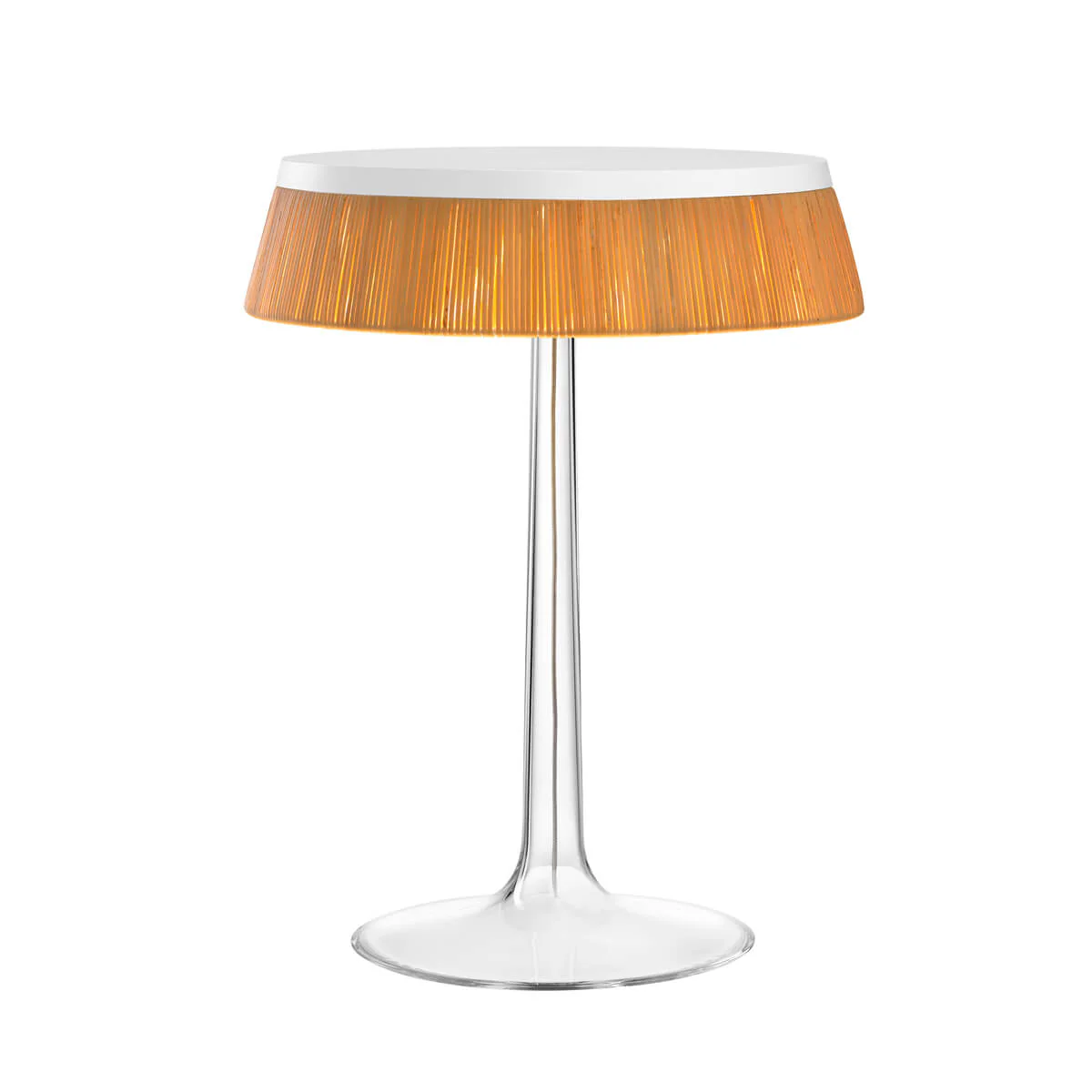 Lampa stołowa BON JOUR biały z rattanowym abażurem