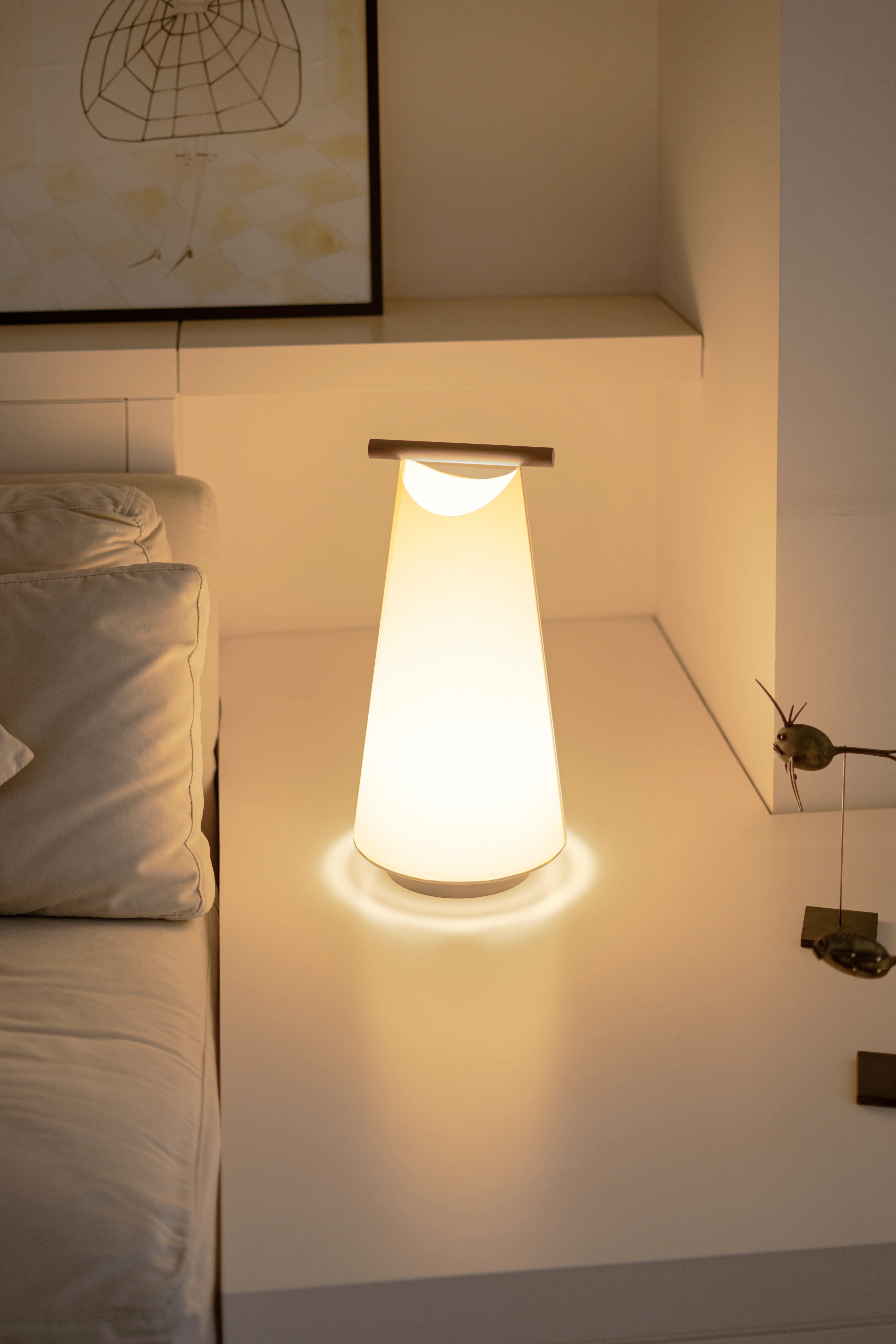 Lampa stołowa CATAY biały z drewnem dębowym - Image 3
