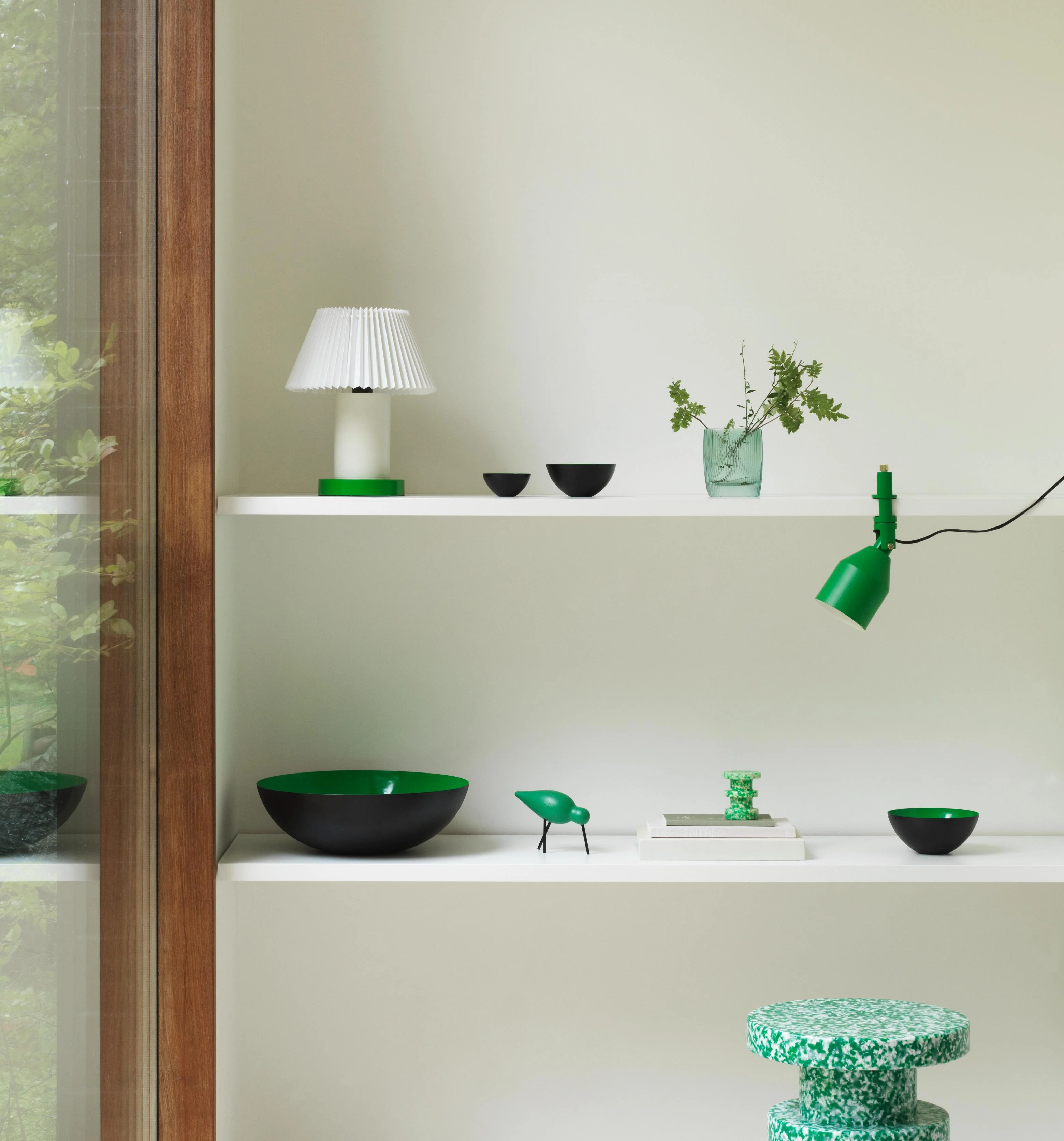 Lampa stołowa CELLU biały z zieloną podstawą - Image 12