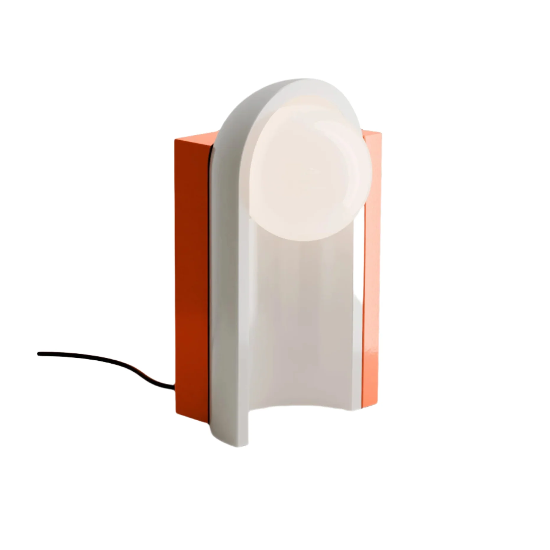 Lampa stołowa ceramiczna CLÉO pomarańczowy z kremowym