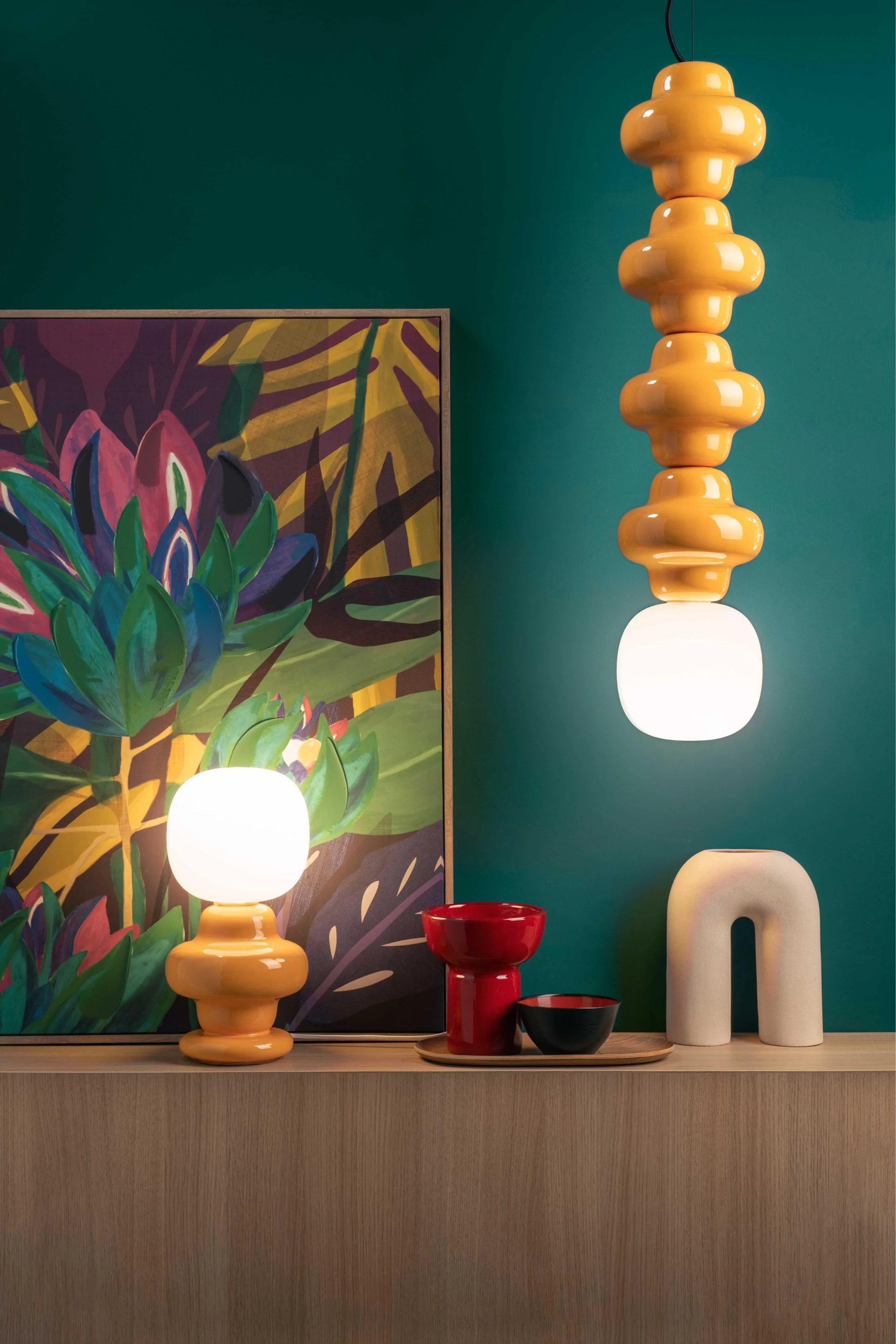 Lampa stołowa ceramiczna COPACABANA beżowy - Image 3