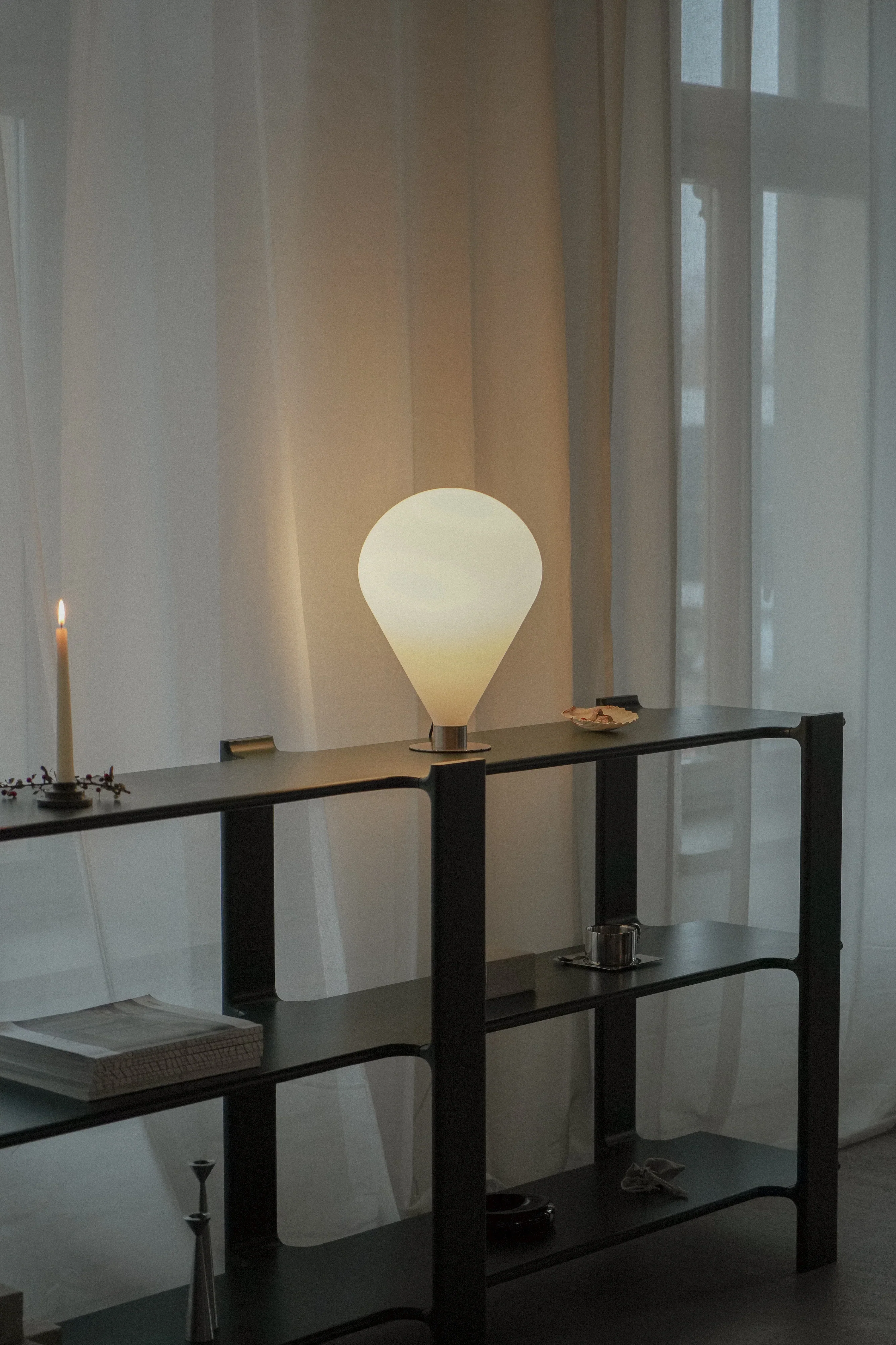 Lampa stołowa ELY biały klosz ze srebrną podstawą - Image 7