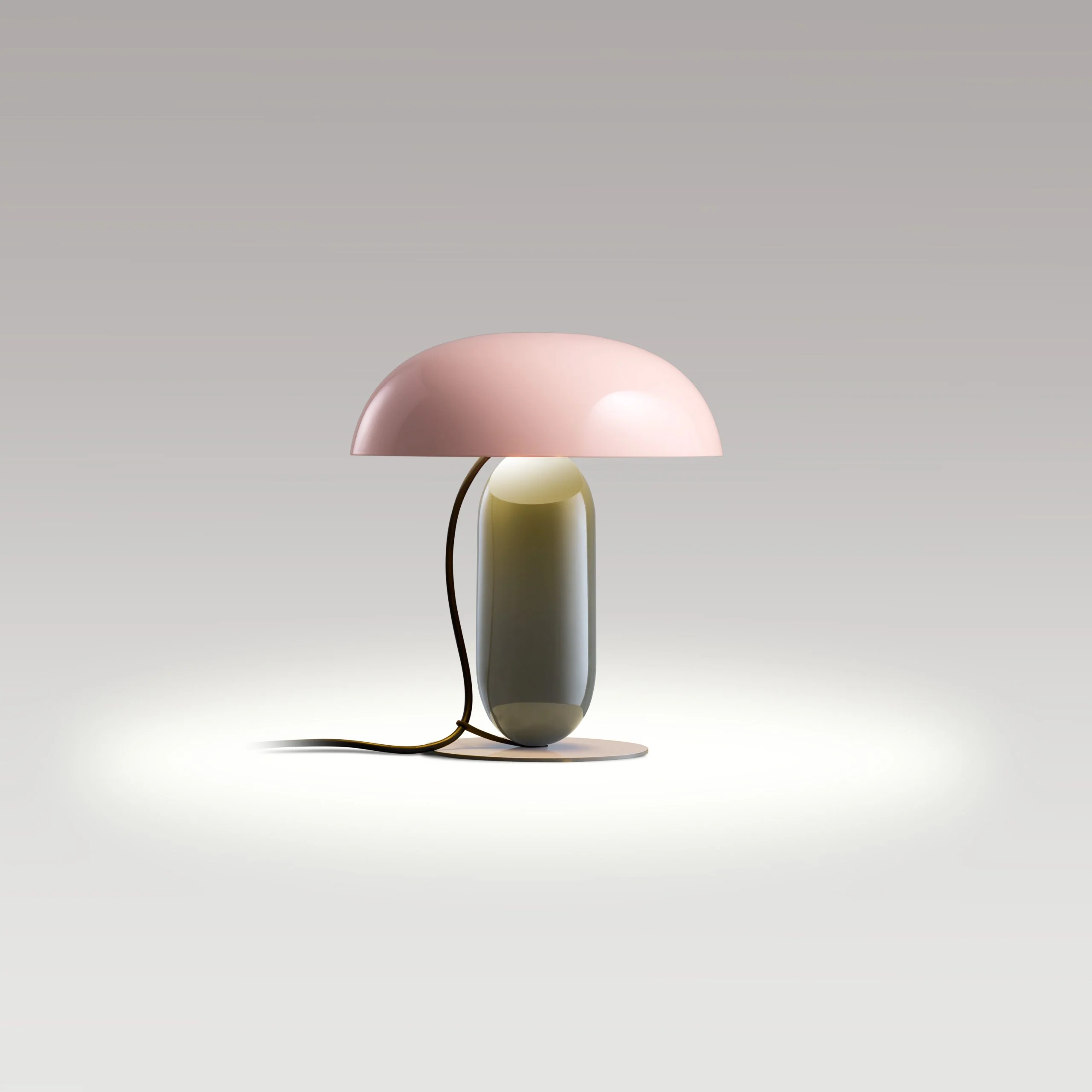 Lampa stołowa GAMBOSA różowy z zieloną podstawą - Image 3