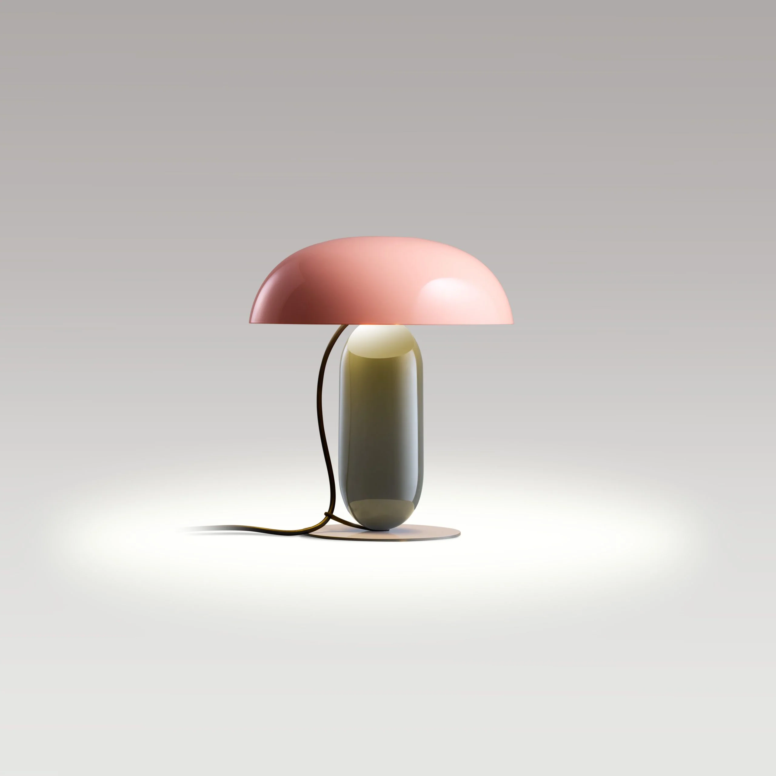 Lampa stołowa GAMBOSA różowy z zieloną podstawą - Image 4