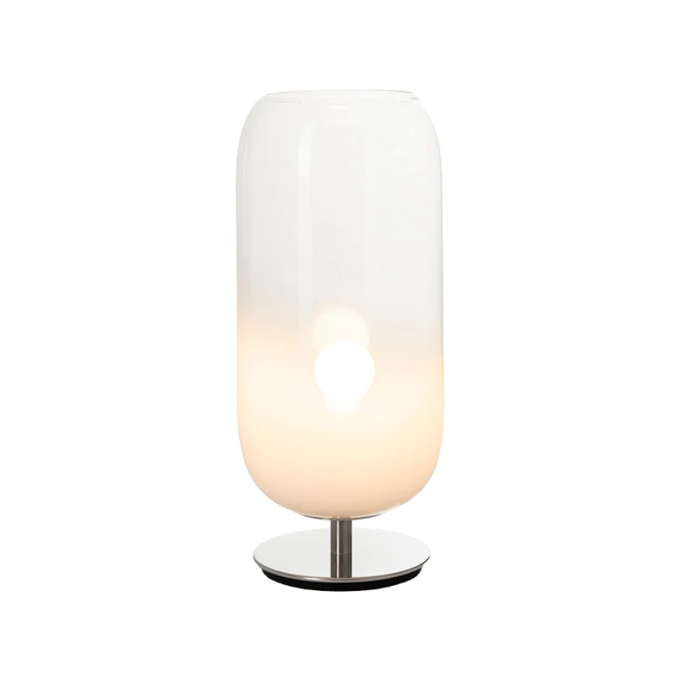 Lampa stołowa GOPLE biały ze srebrną podstawą