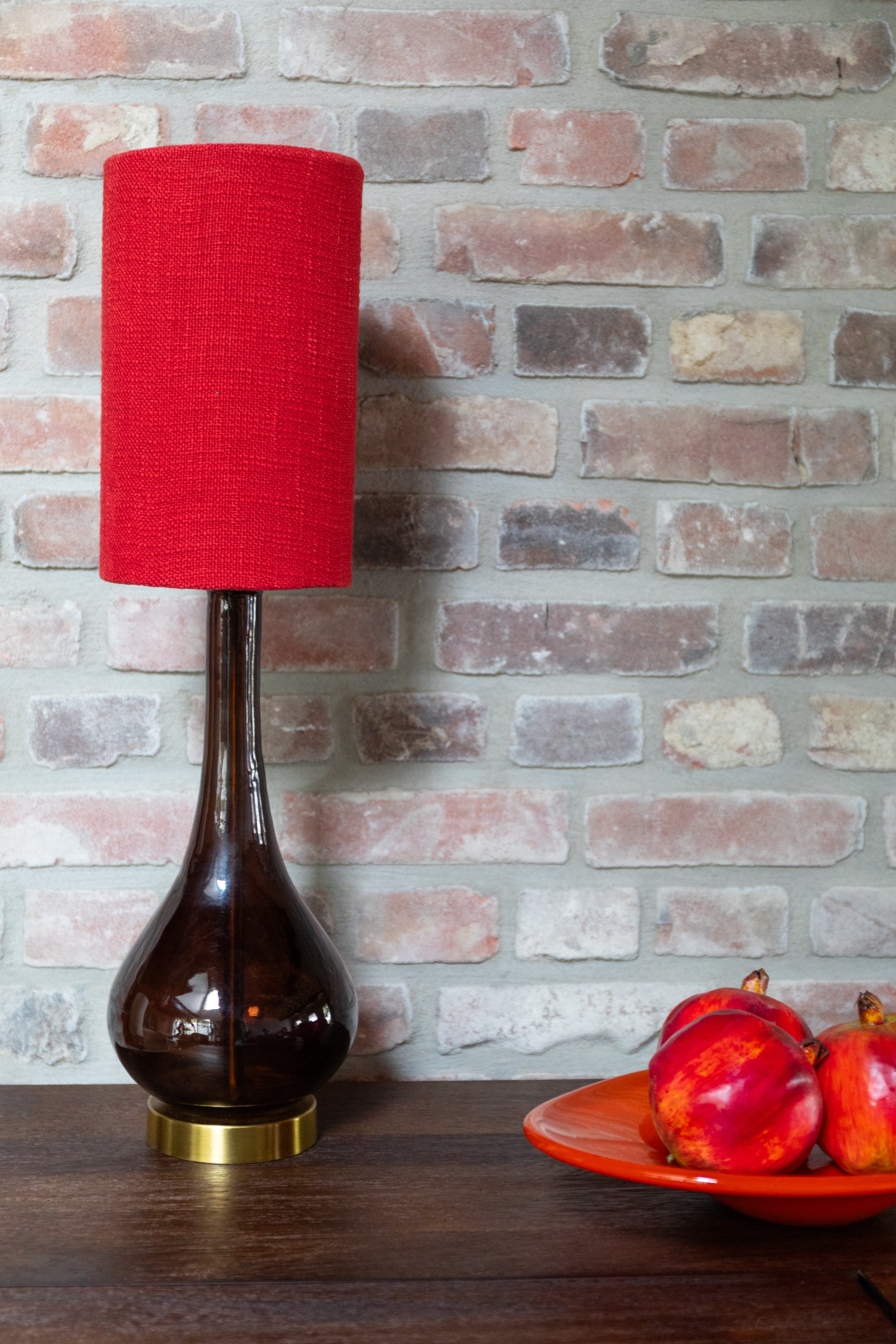 Lampa stołowa JULES czerwony z brązową podstawą - Image 2