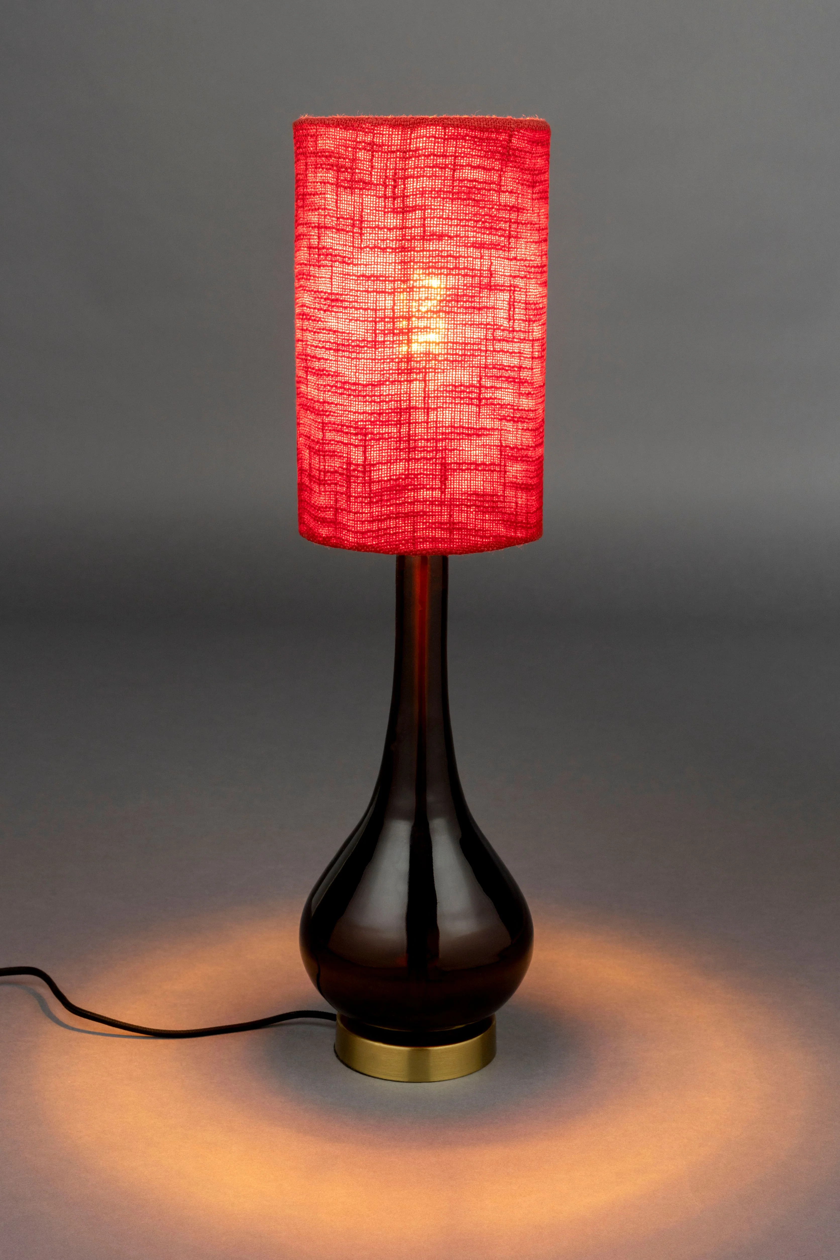 Lampa stołowa JULES czerwony z brązową podstawą - Image 7