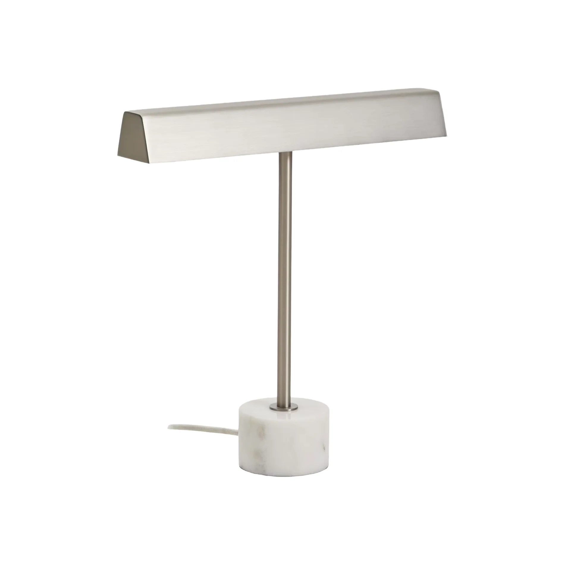 Lampa stołowa LYNOR srebrny z białą marmurową podstawą