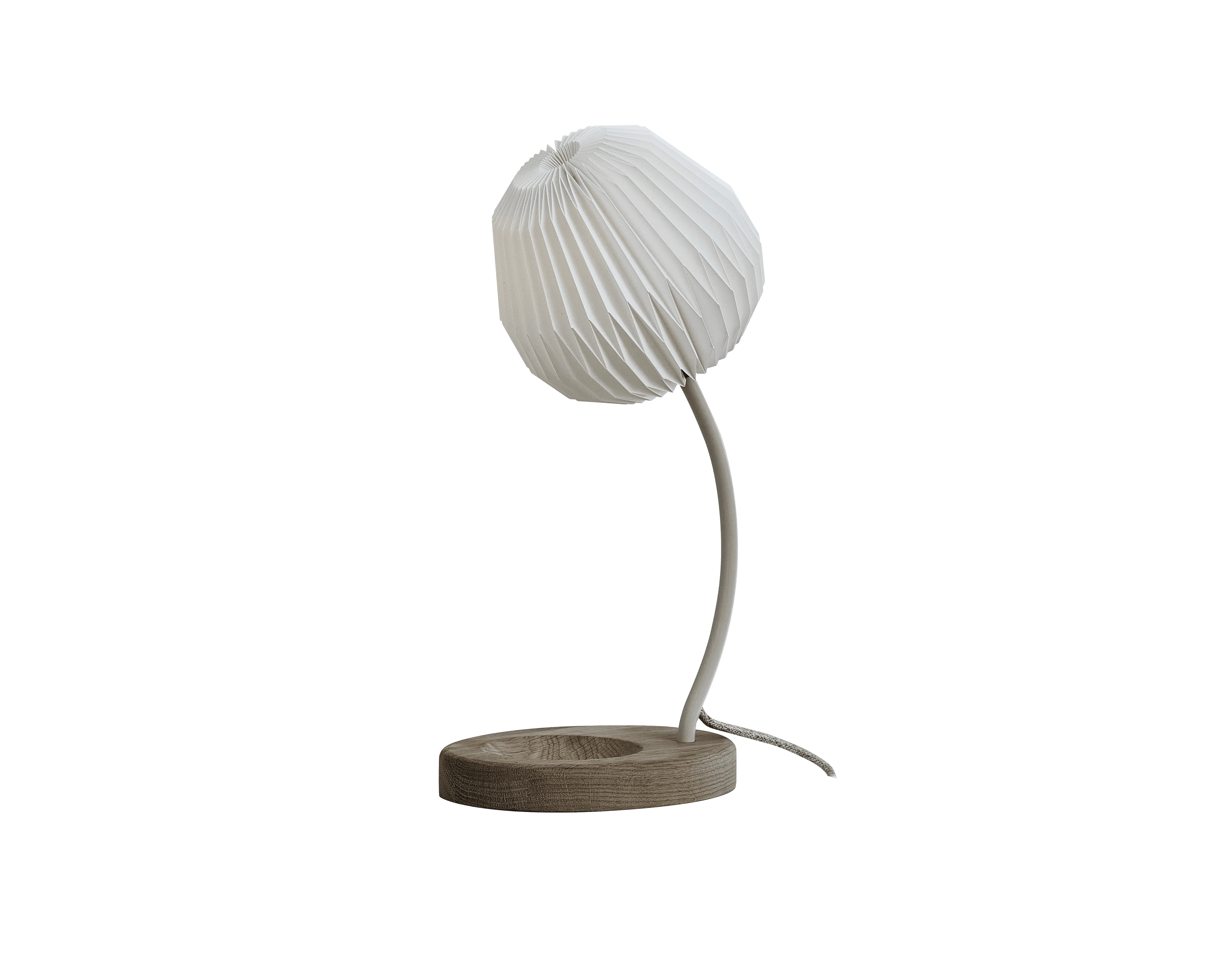 Lampa stołowa MODEL 328 biały z dębową podstawą - Image 3