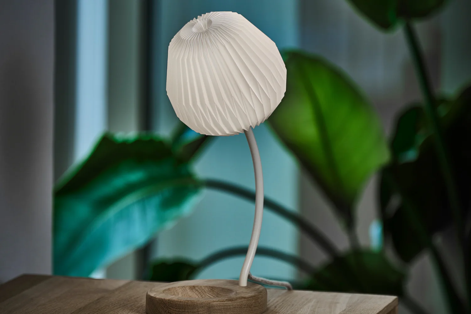 Lampa stołowa MODEL 328 biały z dębową podstawą - Image 7