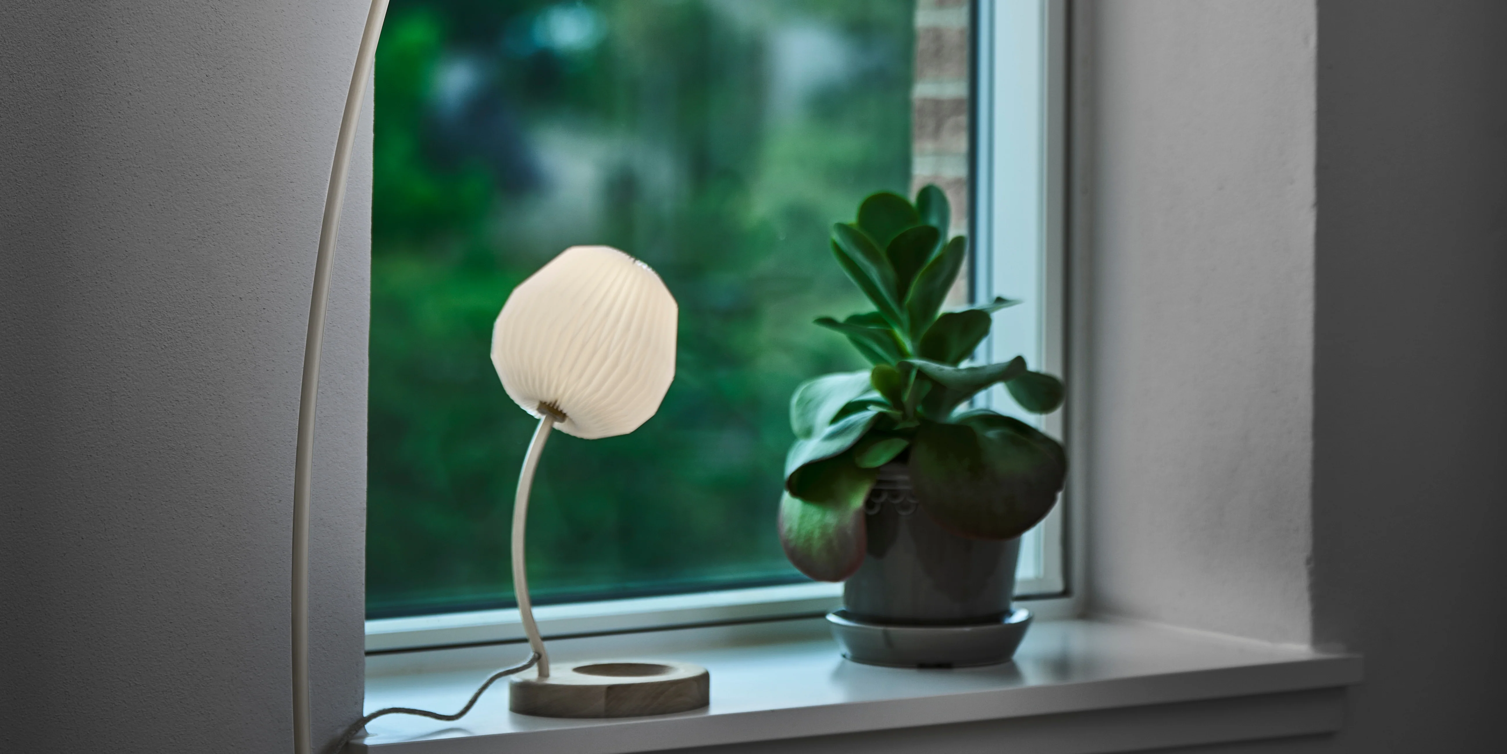 Lampa stołowa MODEL 328 biały z dębową podstawą - Image 9
