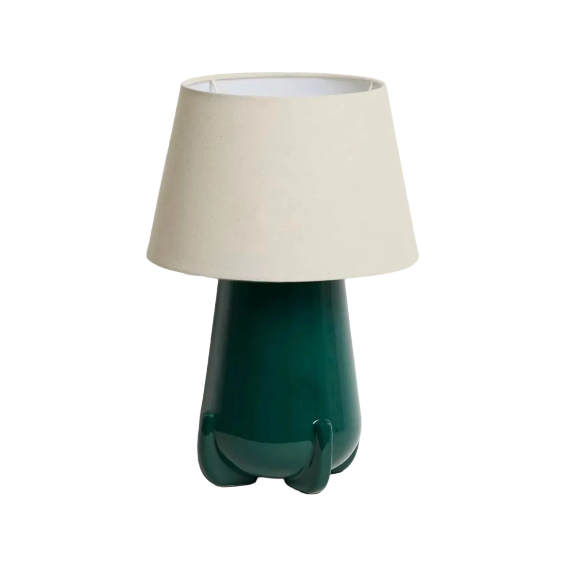 Lampa stołowa ODRA beżowy z zieloną podstawą