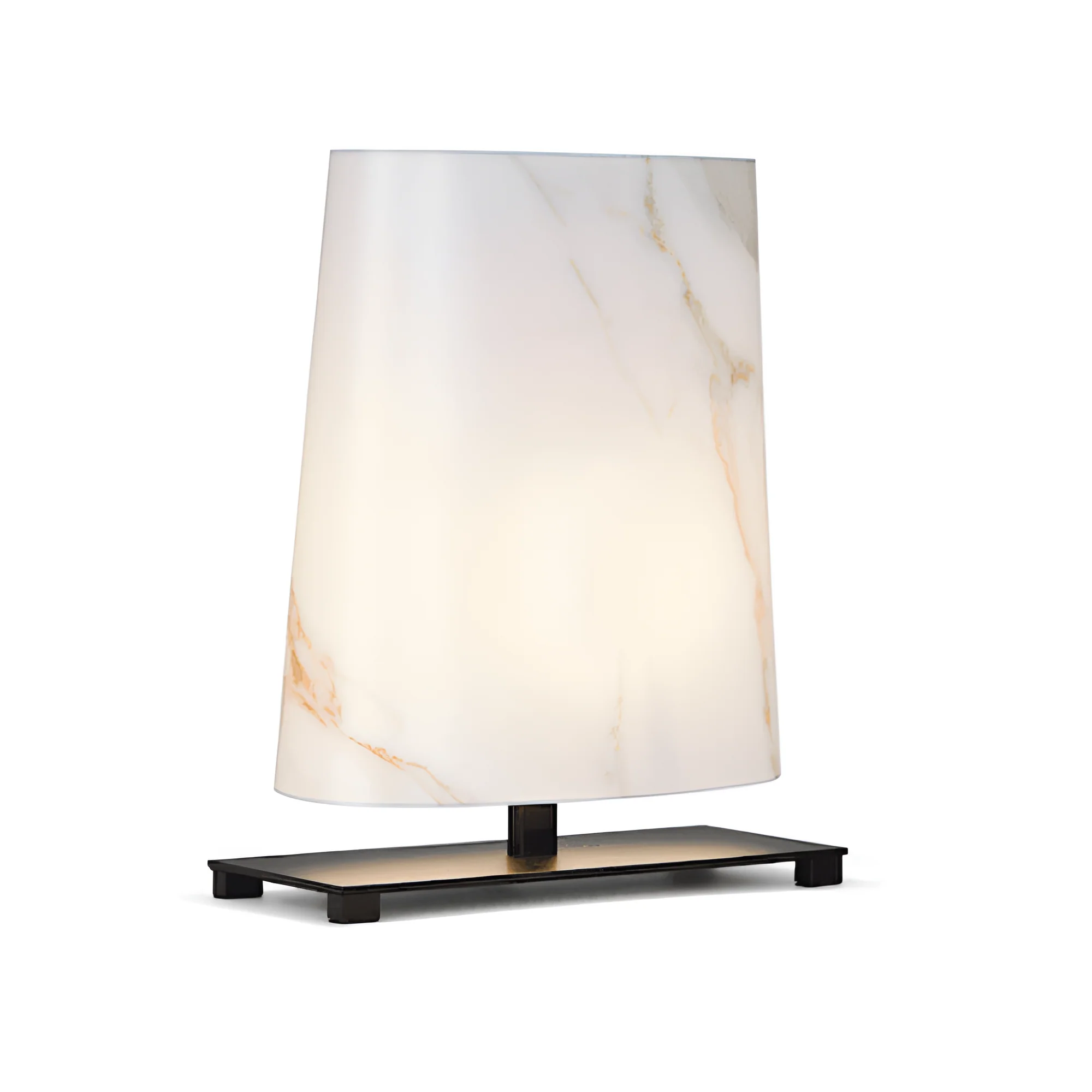 Lampa stołowa OVALE klosz z efektem marmuru z czarną podstawą - Image 5