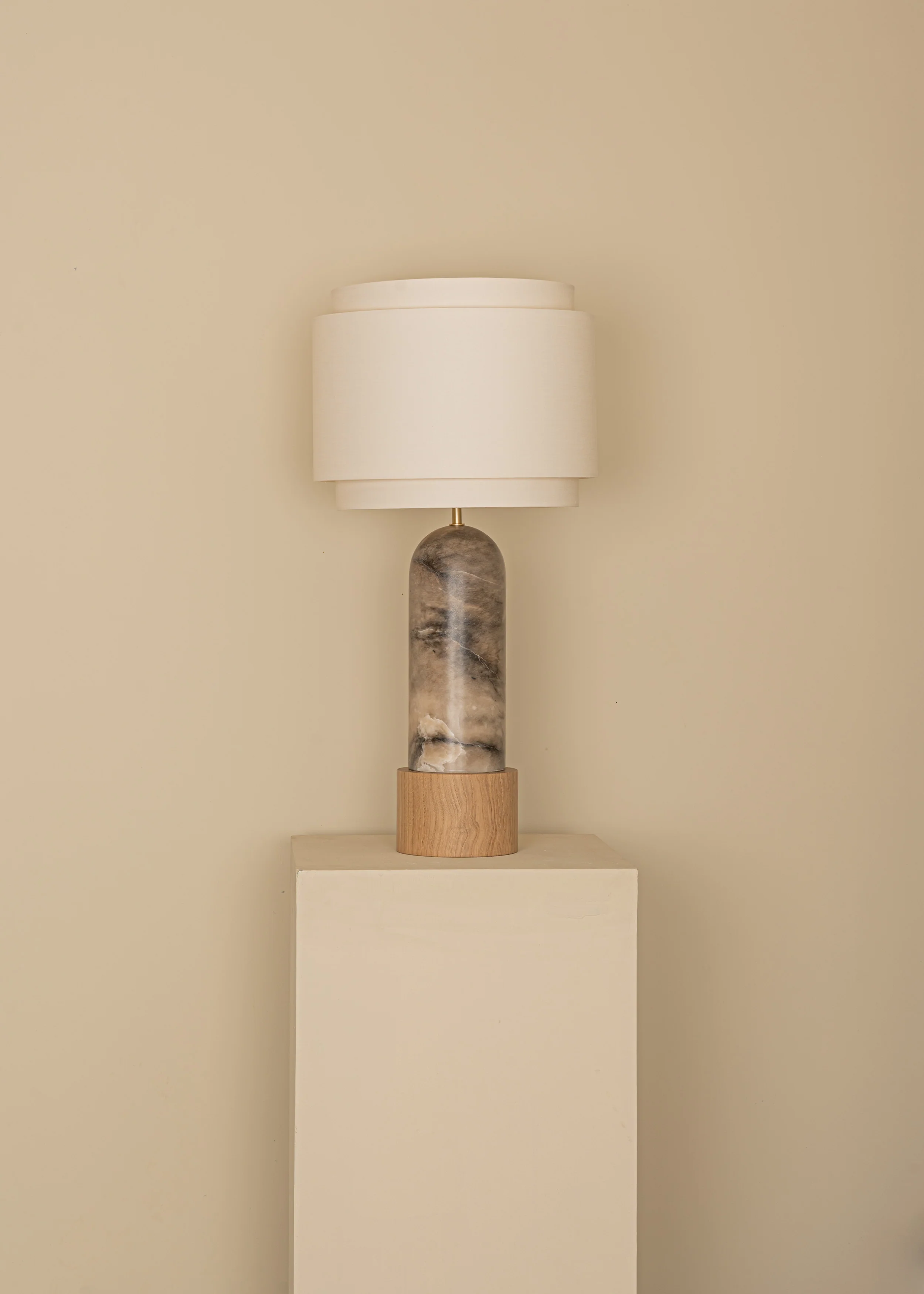 Lampa stołowa PURA KELO DOUBLE ciemny beżowy alabaster - Image 2