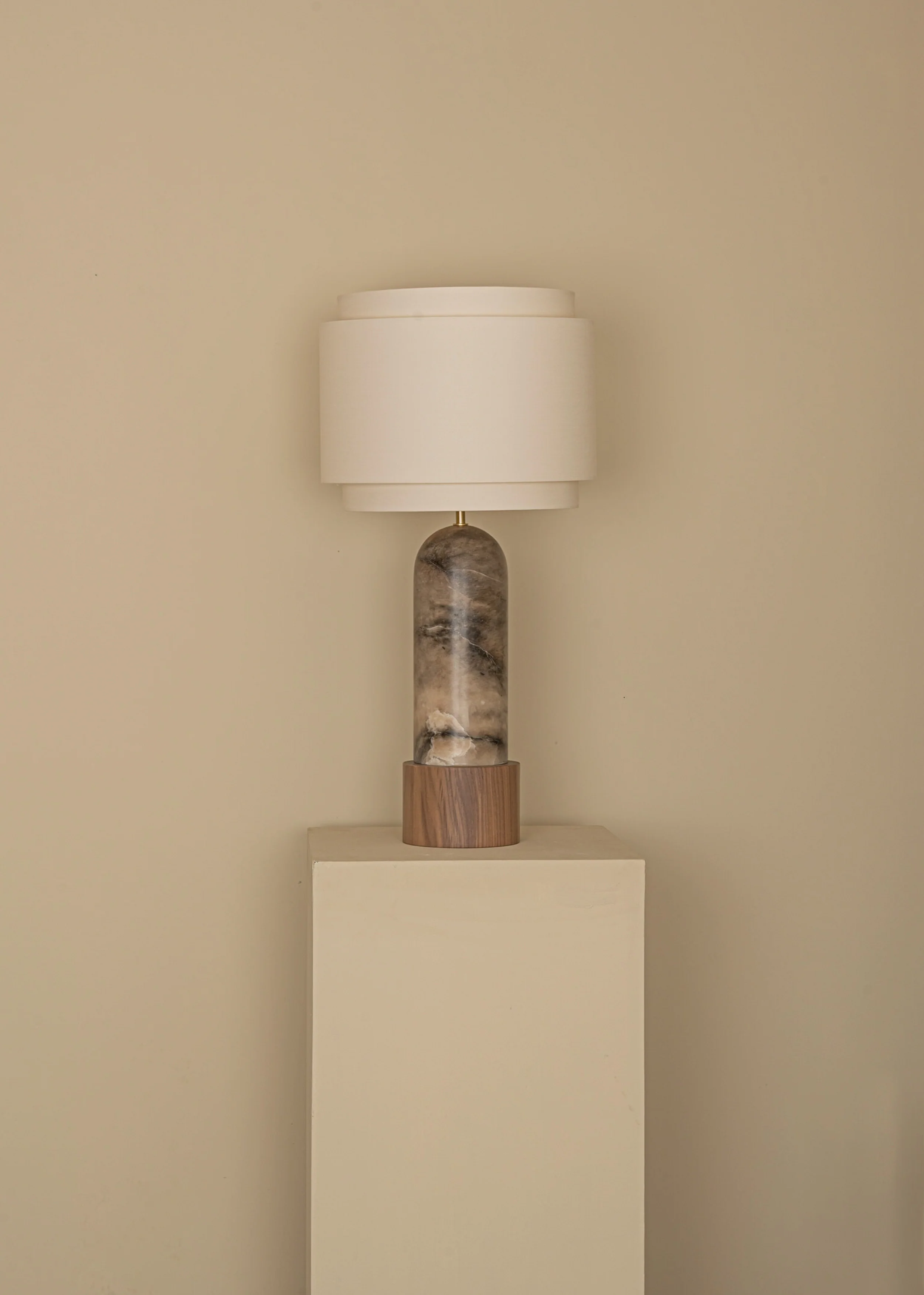 Lampa stołowa PURA KELO DOUBLE ciemny beżowy alabaster - Image 8