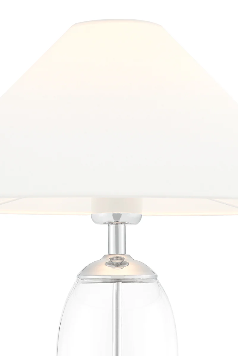 Lampa stołowa REA biały z transparentną podstawą i srebrny wykończeniem [wycofane] - Image 3