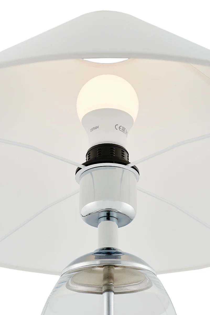 Lampa stołowa REA biały z transparentną podstawą i srebrny wykończeniem [wycofane] - Image 5