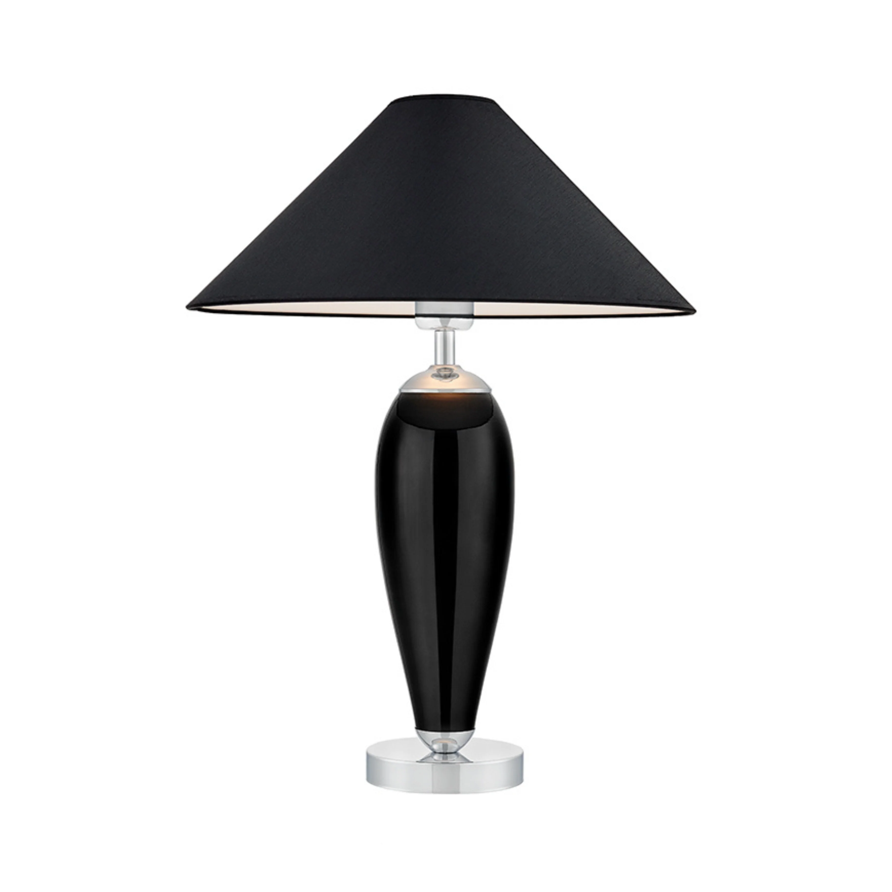 Lampa stołowa REA czarny z czarną podstawą i srebrny wykończeniem