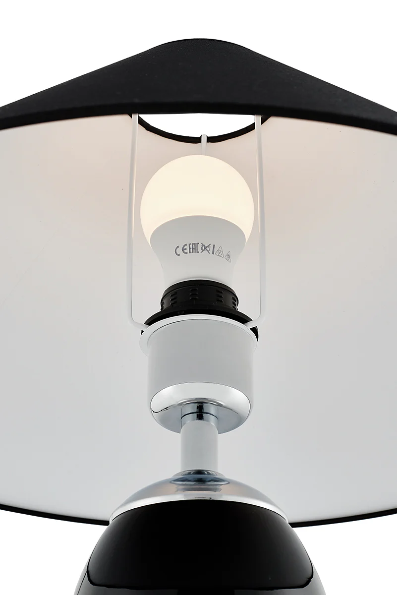 Lampa stołowa REA czarny z czarną podstawą i srebrny wykończeniem - Image 4