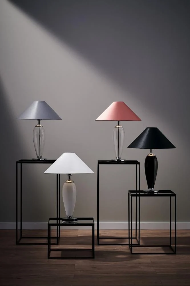 Lampa stołowa REA czarny z transparentną podstawą i srebrny wykończeniem [wycofane] - Image 2