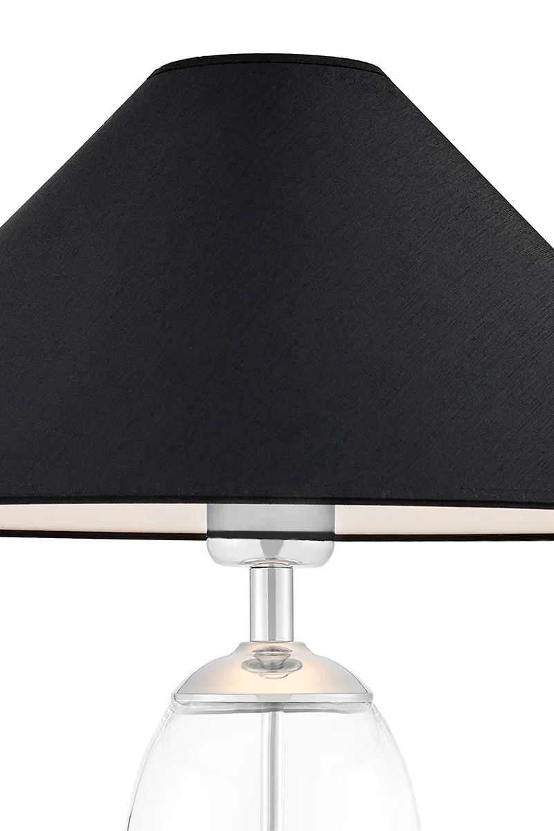 Lampa stołowa REA czarny z transparentną podstawą i srebrny wykończeniem [wycofane] - Image 3