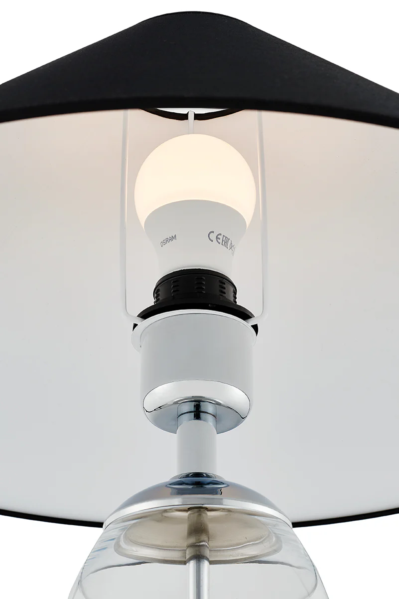 Lampa stołowa REA czarny z transparentną podstawą i srebrny wykończeniem [wycofane] - Image 5