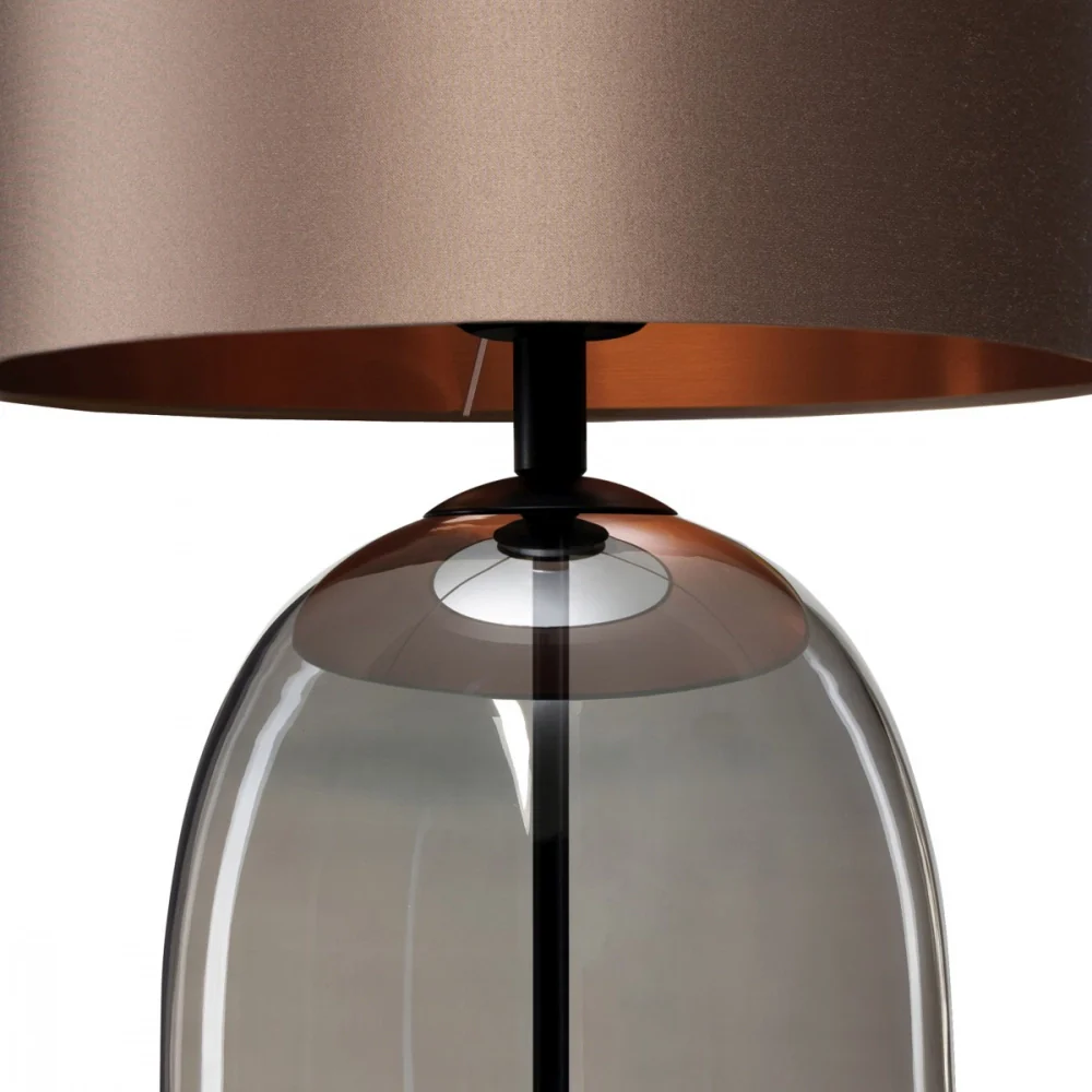 Lampa stołowa SALVADOR dymione szkło z brązowym kloszem i czarnym wykończeniem [wycofane] - Image 6