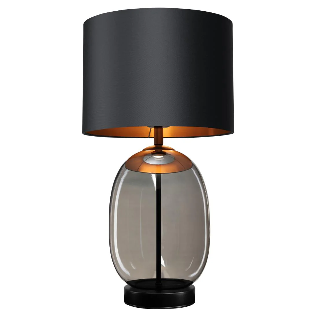 Lampa stołowa SALVADOR dymione szkło z czarnym kloszem i czarnym wykończeniem [wycofane] - Image 3