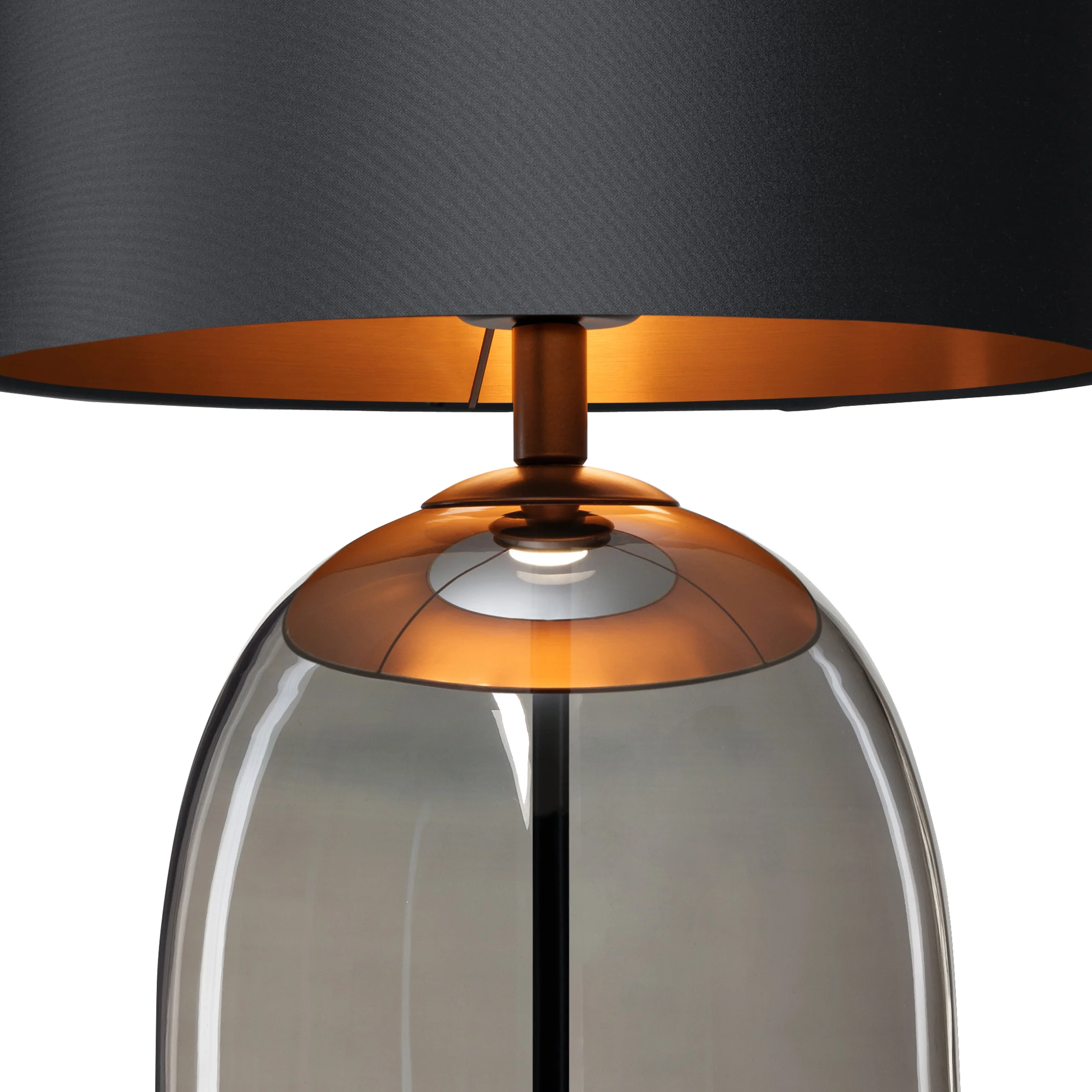 Lampa stołowa SALVADOR dymione szkło z czarnym kloszem i czarnym wykończeniem [wycofane] - Image 4
