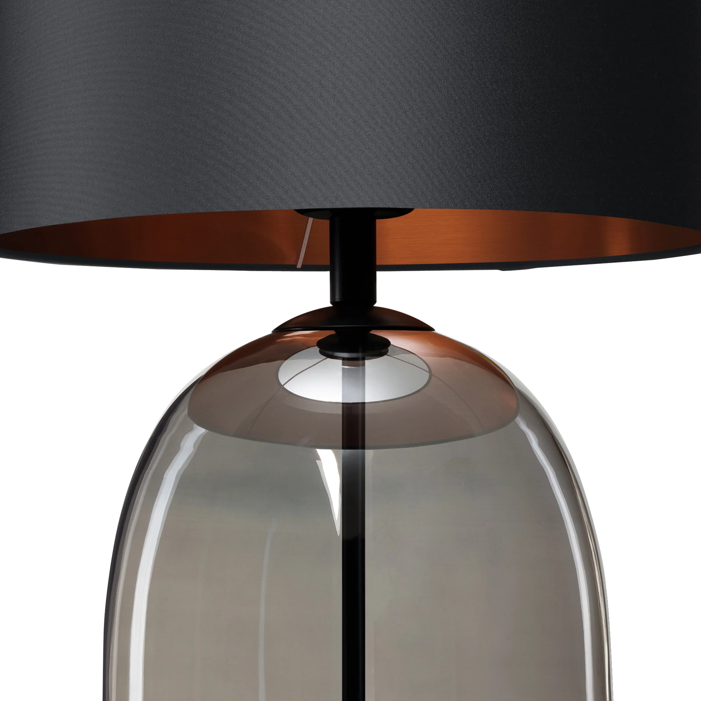 Lampa stołowa SALVADOR dymione szkło z czarnym kloszem i czarnym wykończeniem [wycofane] - Image 5