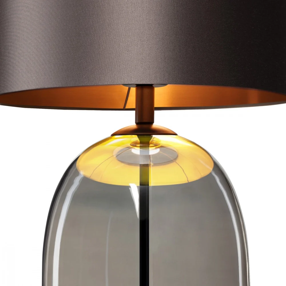 Lampa stołowa SALVADOR dymione szkło z grafitowym kloszem i czarnym wykończeniem [wycofane] - Image 5