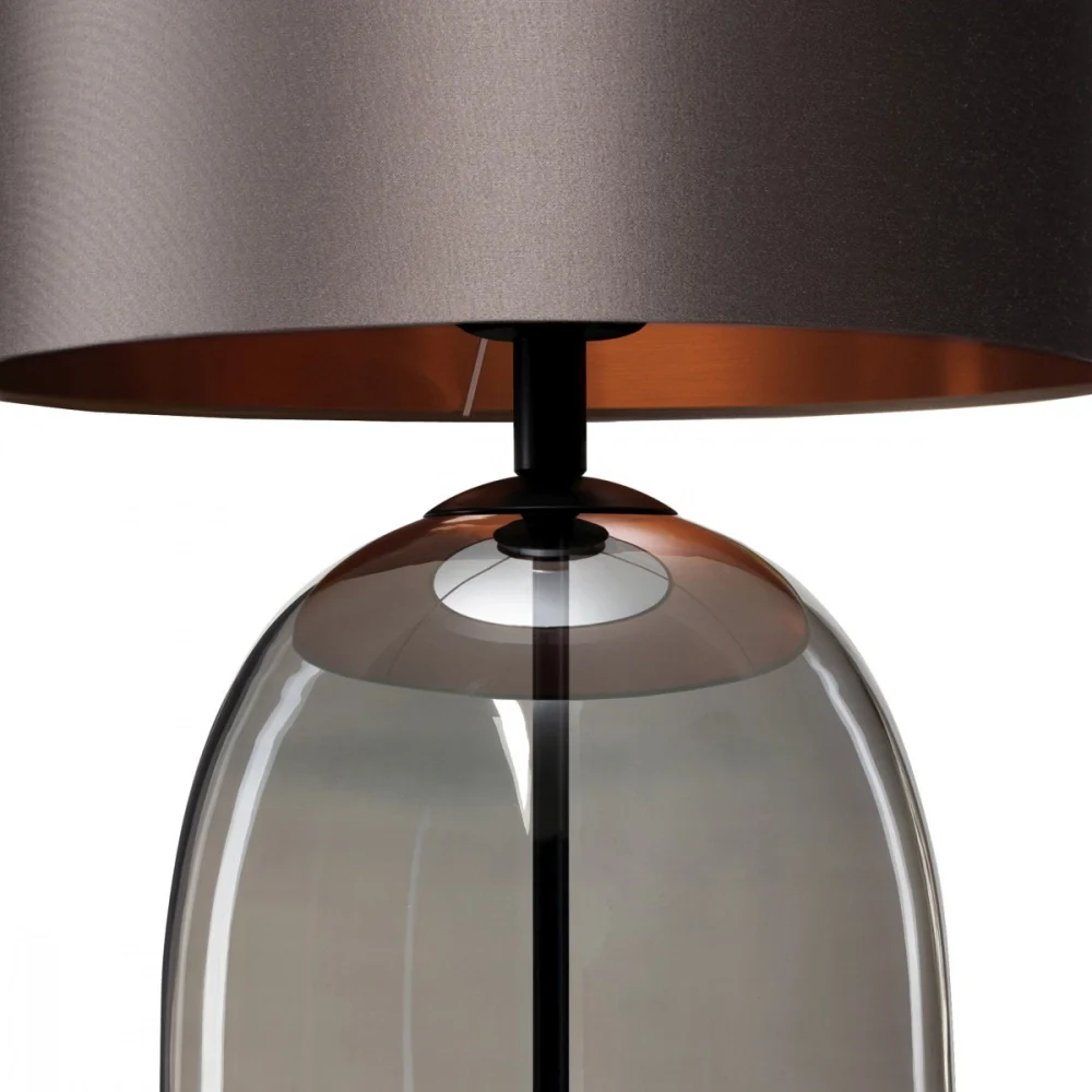 Lampa stołowa SALVADOR dymione szkło z grafitowym kloszem i czarnym wykończeniem [wycofane] - Image 6