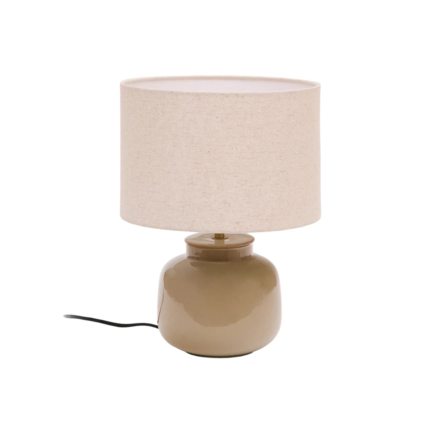 Lampa stołowa TAY beżowy klosz z zieloną podstawą