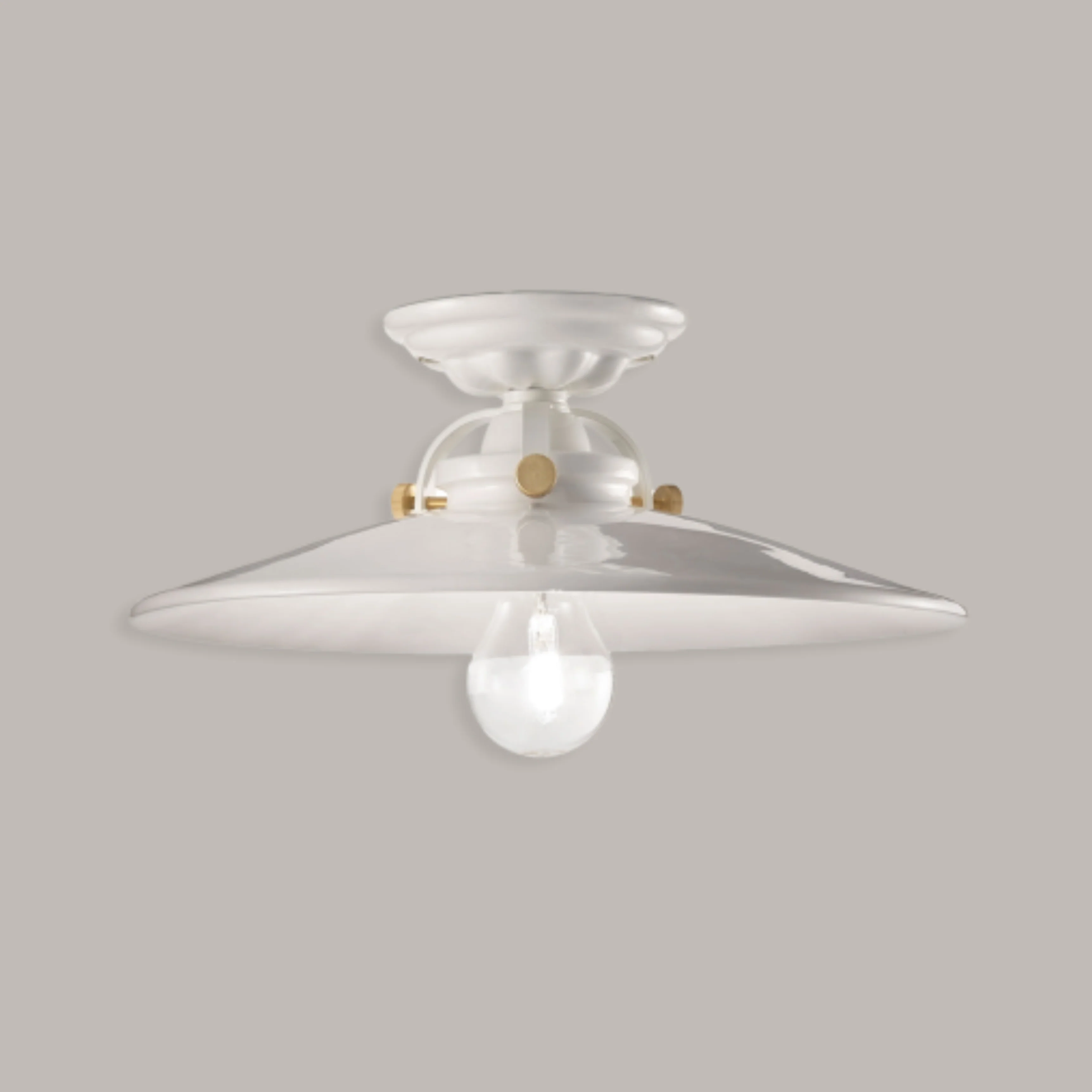 Lampa sufitowa ceramiczna B&W biały z mosiężnym wykończeniem - Image 2