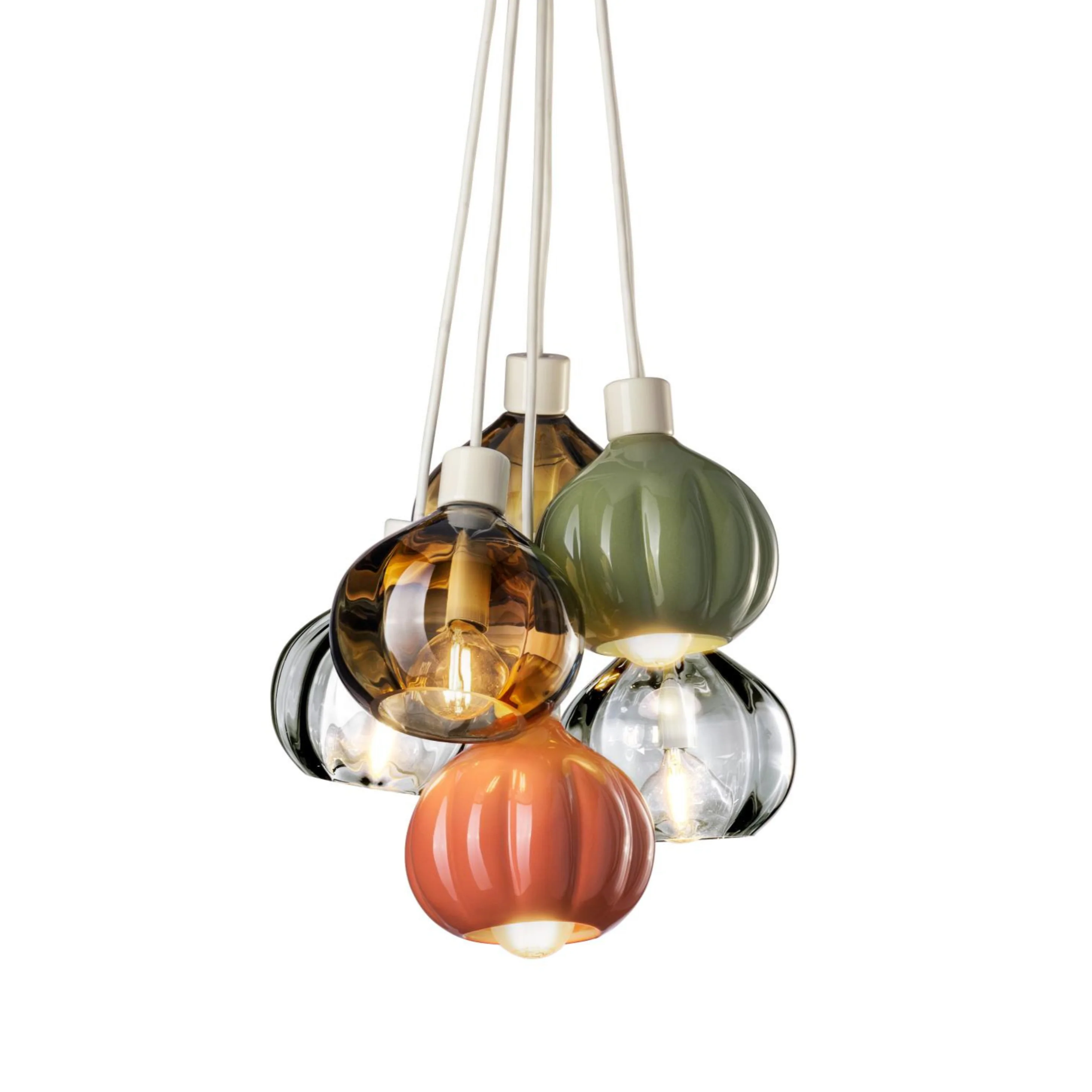 Lampa sufitowa AFOXÉ szałwiowy z pomarańczowym i brązowym