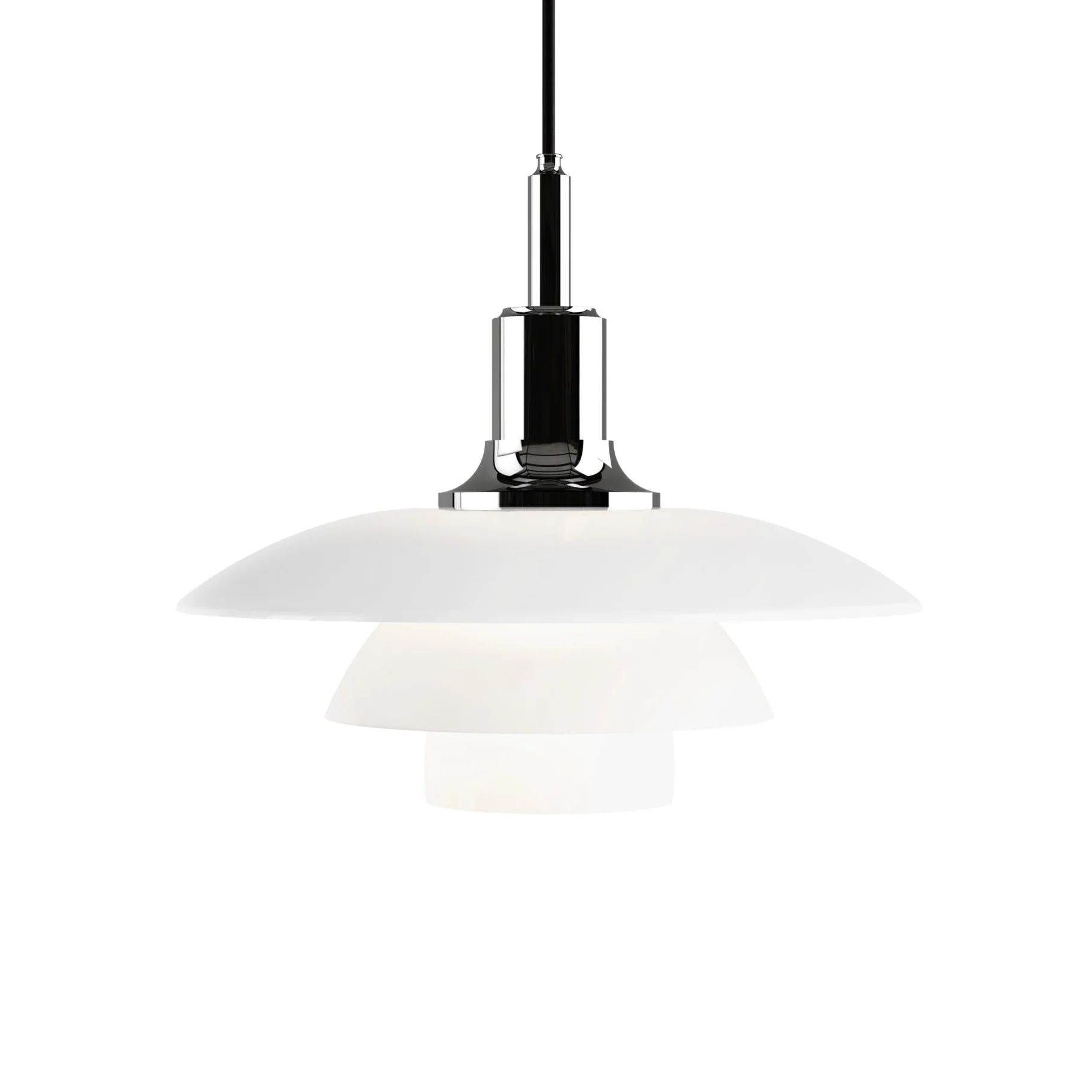 Lampa wisząca PH 3½-3 biały z chromowanym wykończeniem