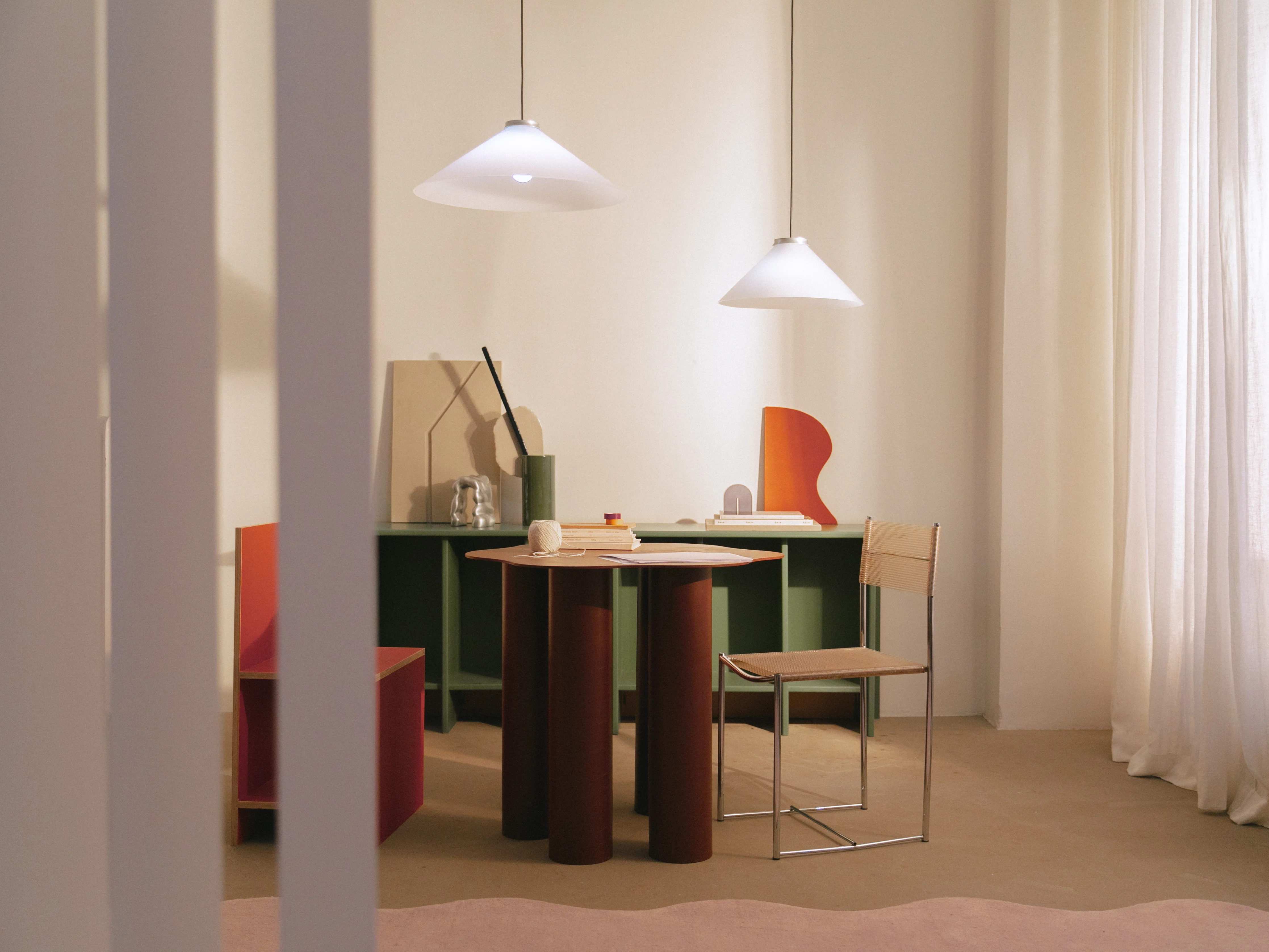 Lampa wisząca ALINE srebrny z białym kloszem - Image 2