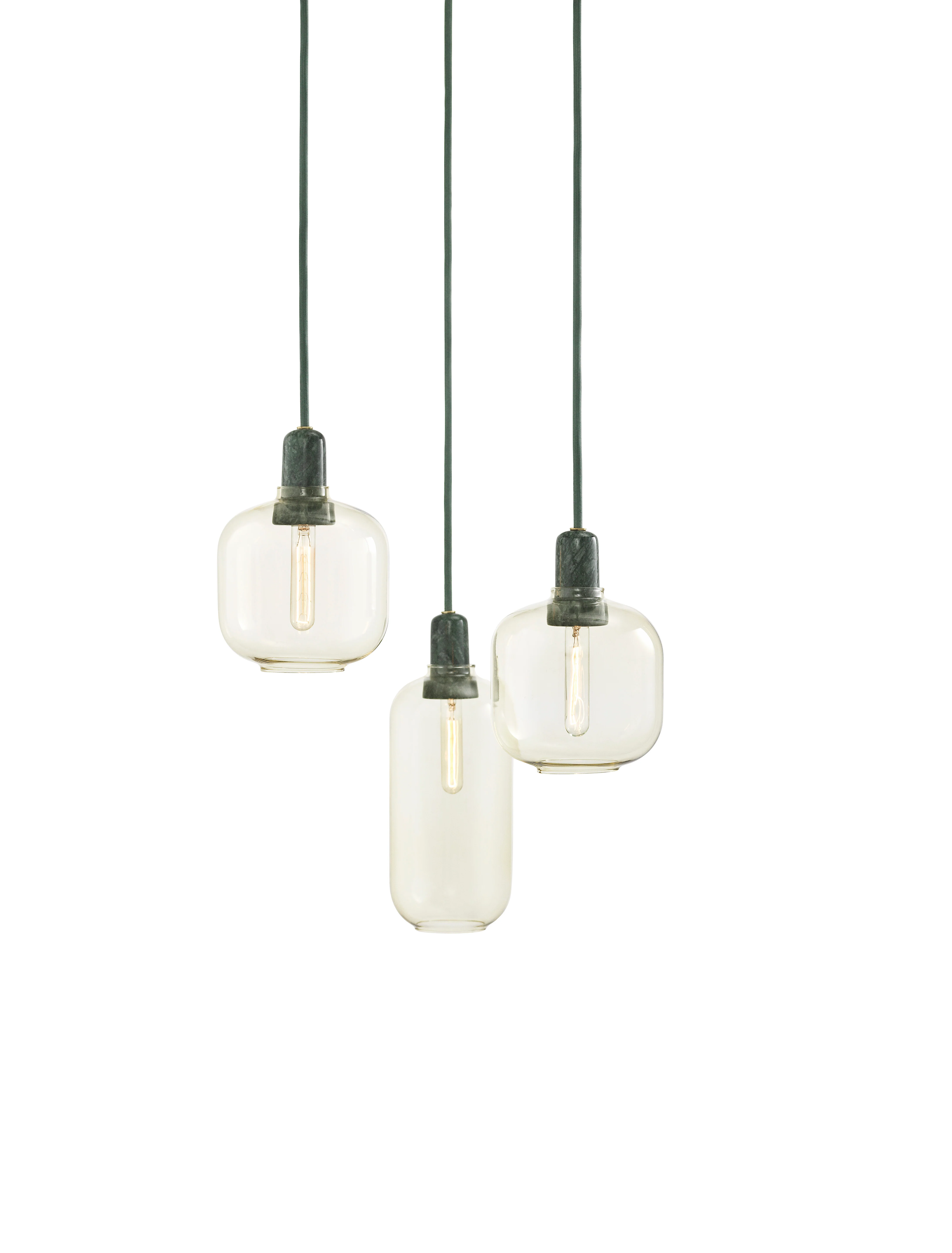 Lampa wisząca AMP żółte szkło z zielonym marmurem - Image 6